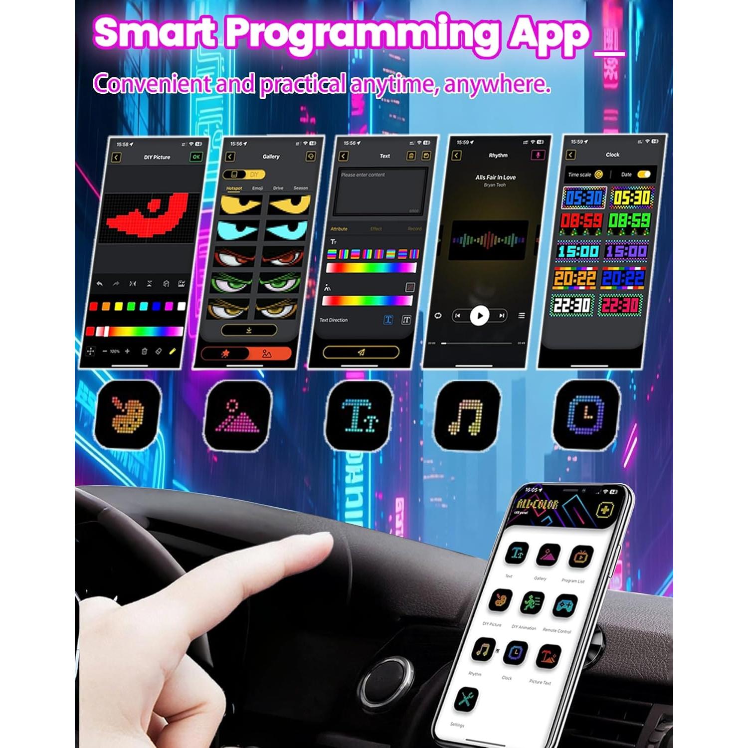 Ojos LED del Diablo YOUBISON 2PCS 58x13 cm Multicolor