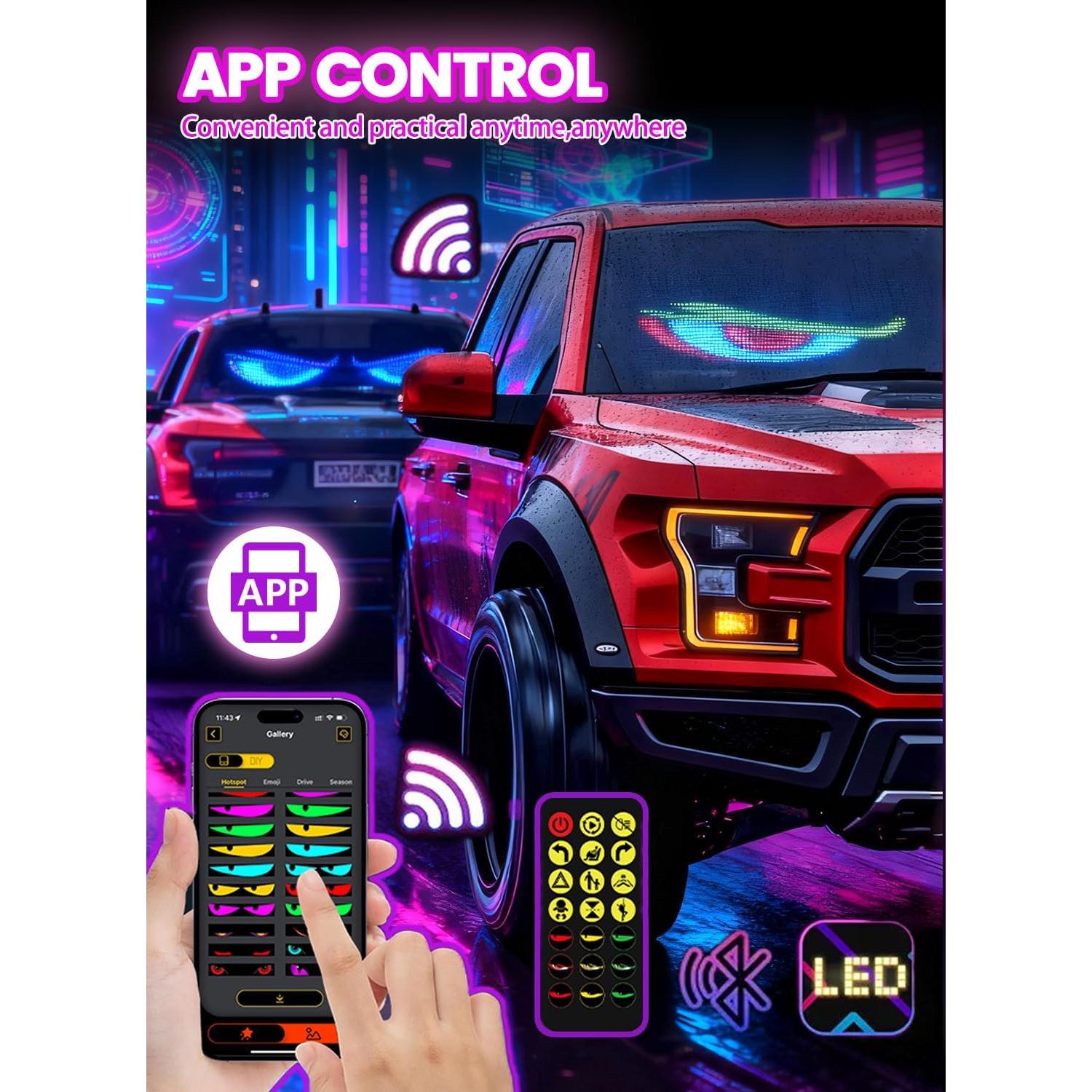 Ojos LED del Diablo YOUBISON 2PCS 58x13 cm Multicolor