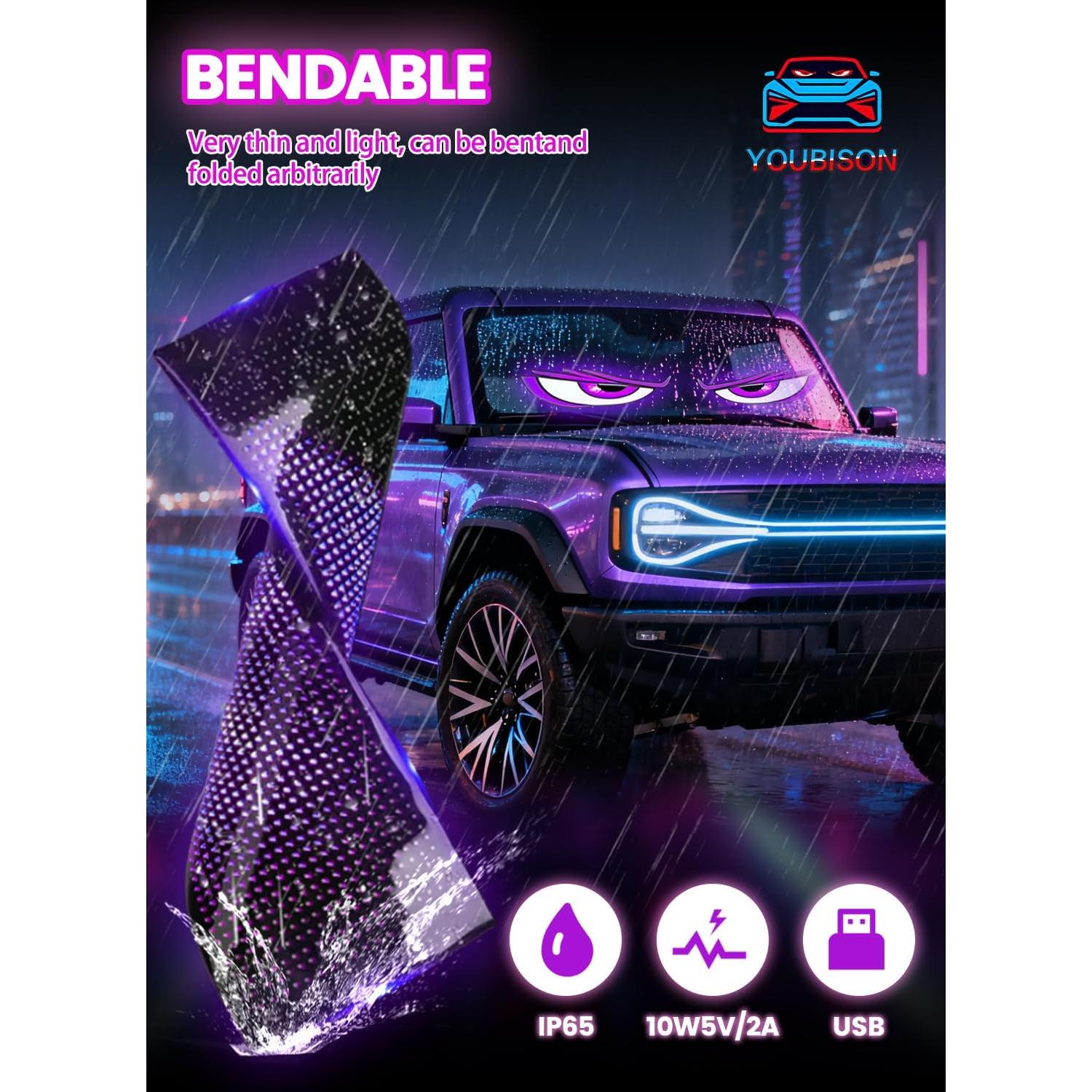 Ojos LED del Diablo YOUBISON 2PCS 58x13 cm Multicolor