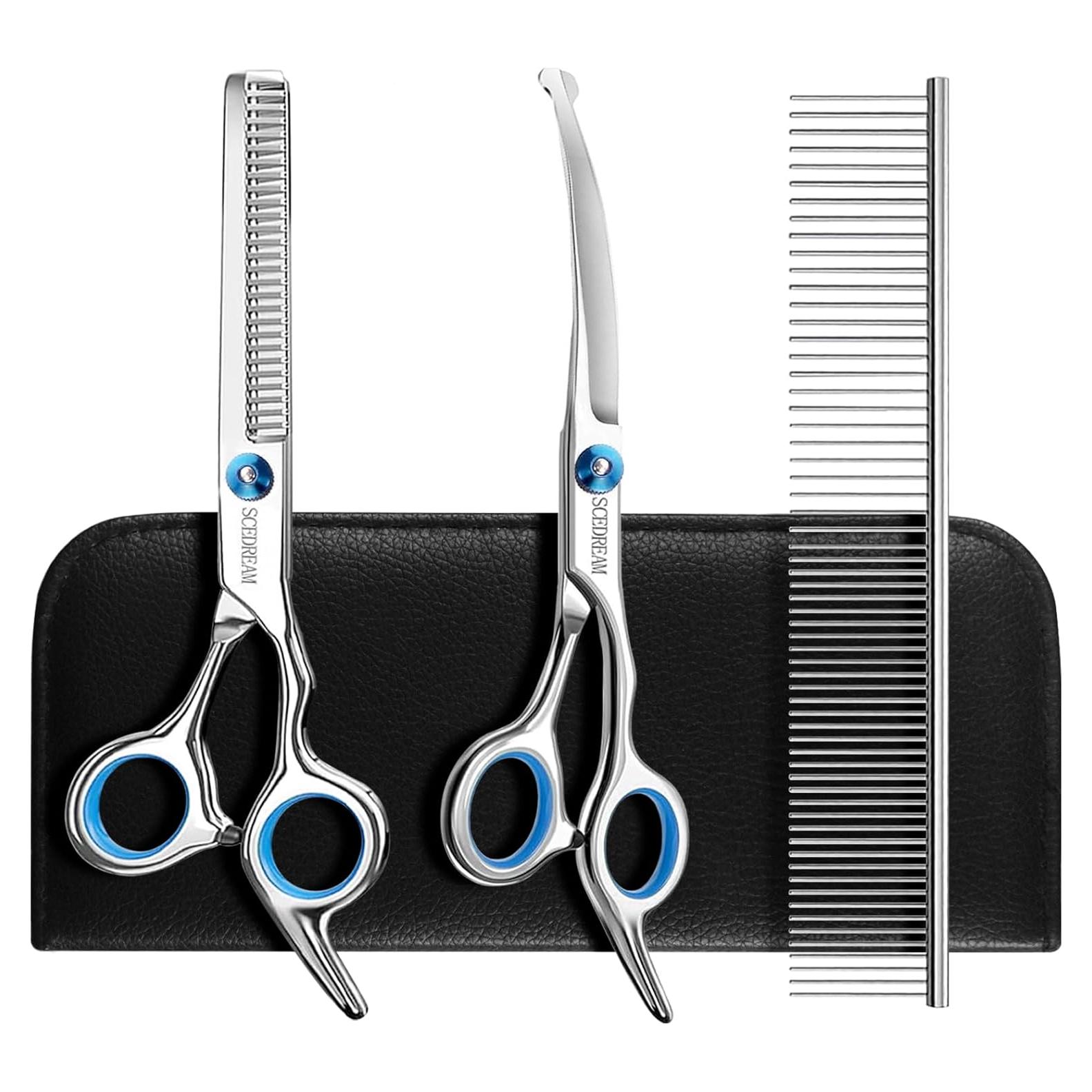 Kit de Tijeras para Perros SCEDREAM 3 en 1 Acero Inoxidable