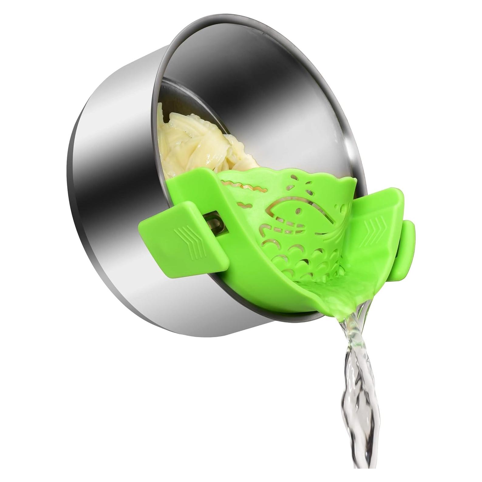 Colador de Pasta Ajustable Sunwukin Verde Silicona 21cm