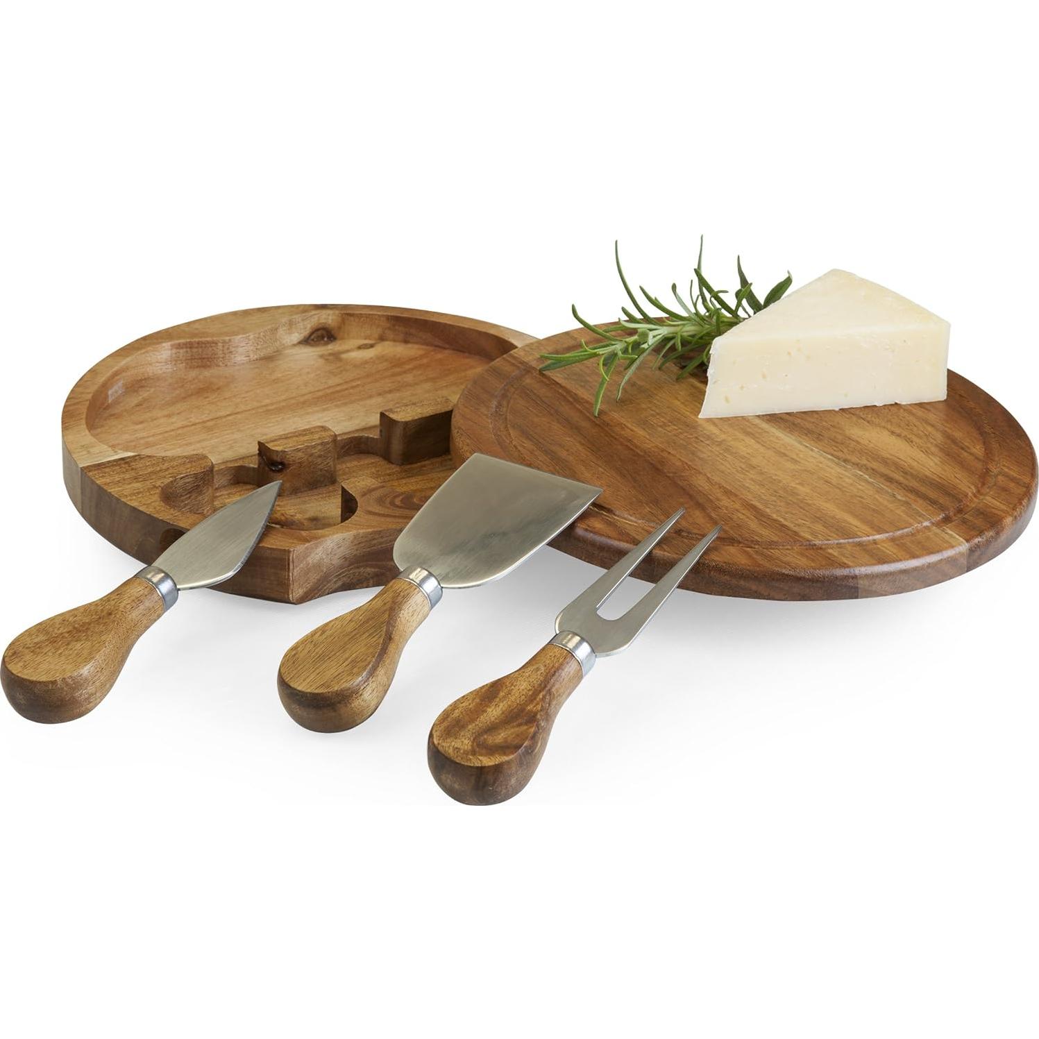 Tabla de Queso Brie Acacia Picnic Time con Cuchillos 19 cm