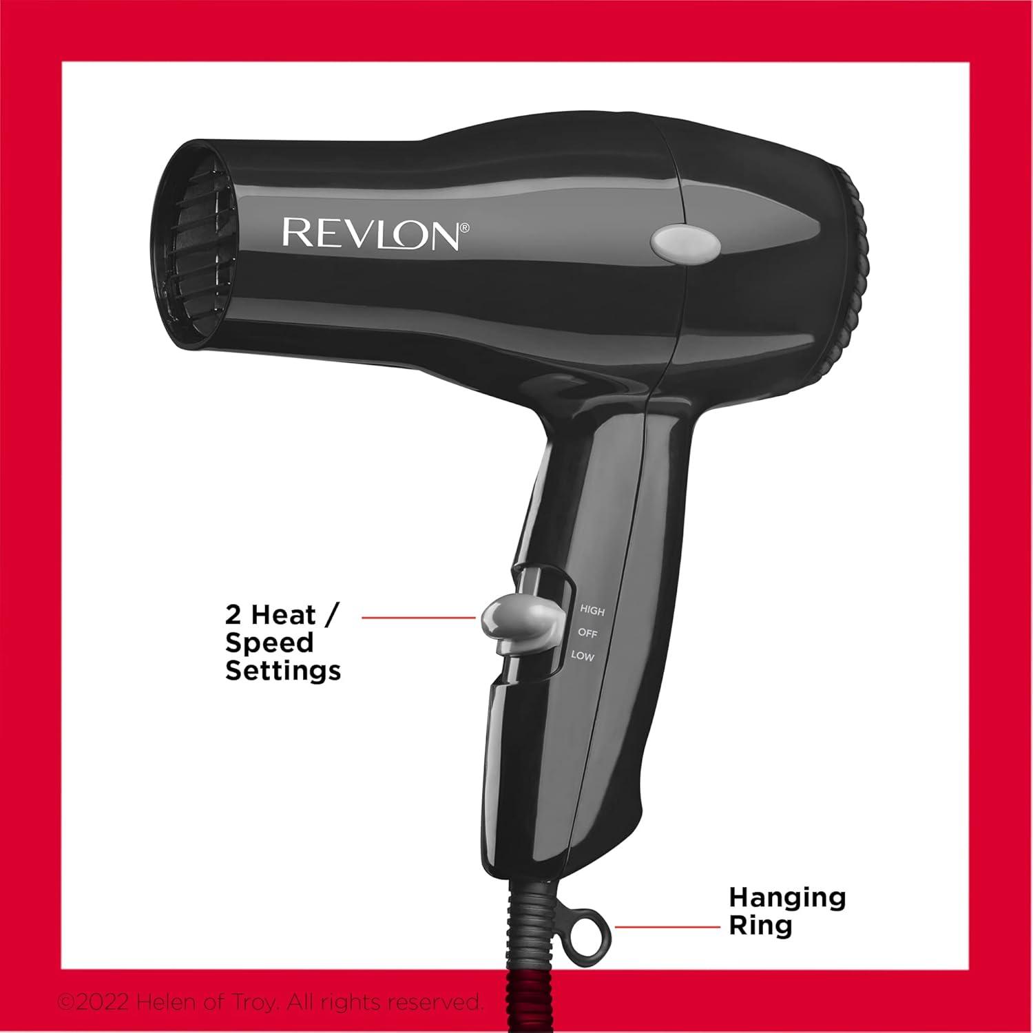 Secador de Pelo de Viaje REVLON 1875W Compacto Negro