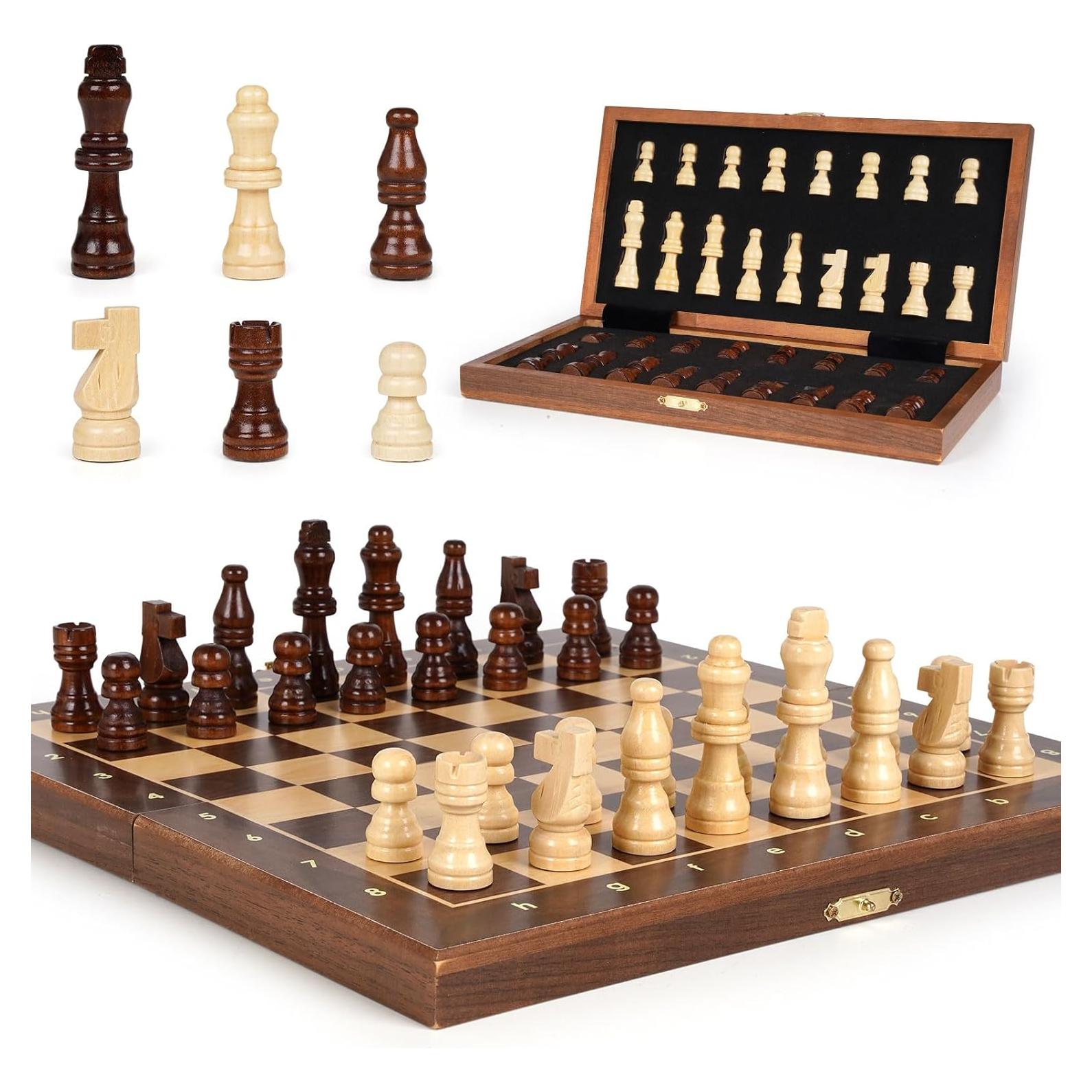 Juego de Ajedrez Magnético Kvintes 30 cm Plegable con 2 Reinas