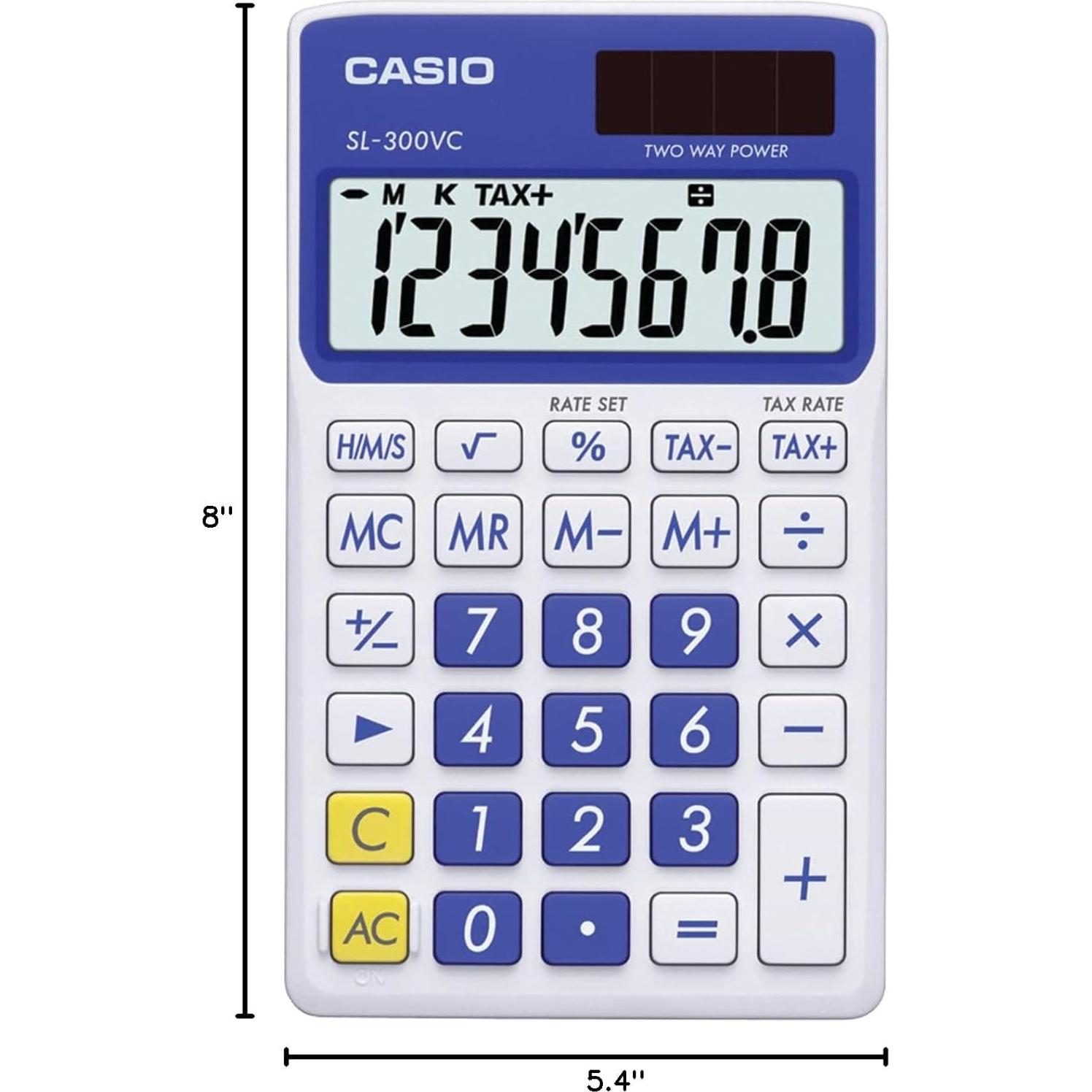 Calculadora Casio SL-300VC Solar 8 Dígitos Azul