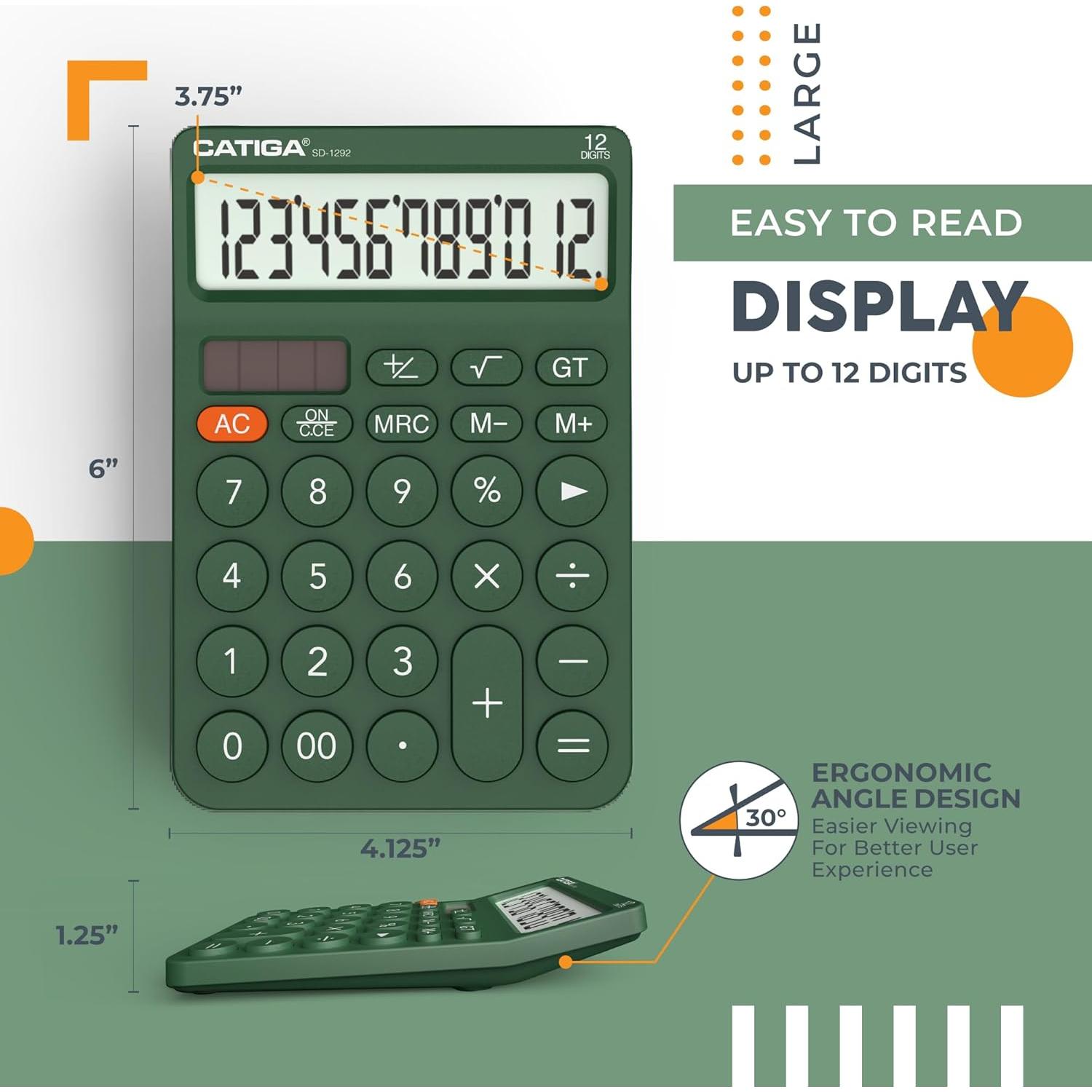 Calculadora de Escritorio CATIGA SD-1292 12 Dígitos Solar