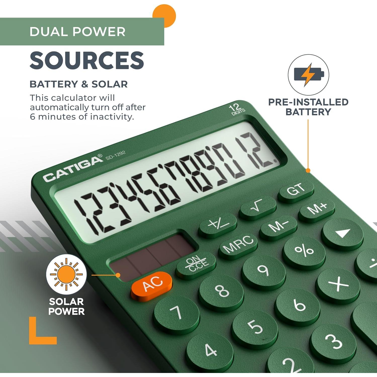 Calculadora de Escritorio CATIGA SD-1292 12 Dígitos Solar