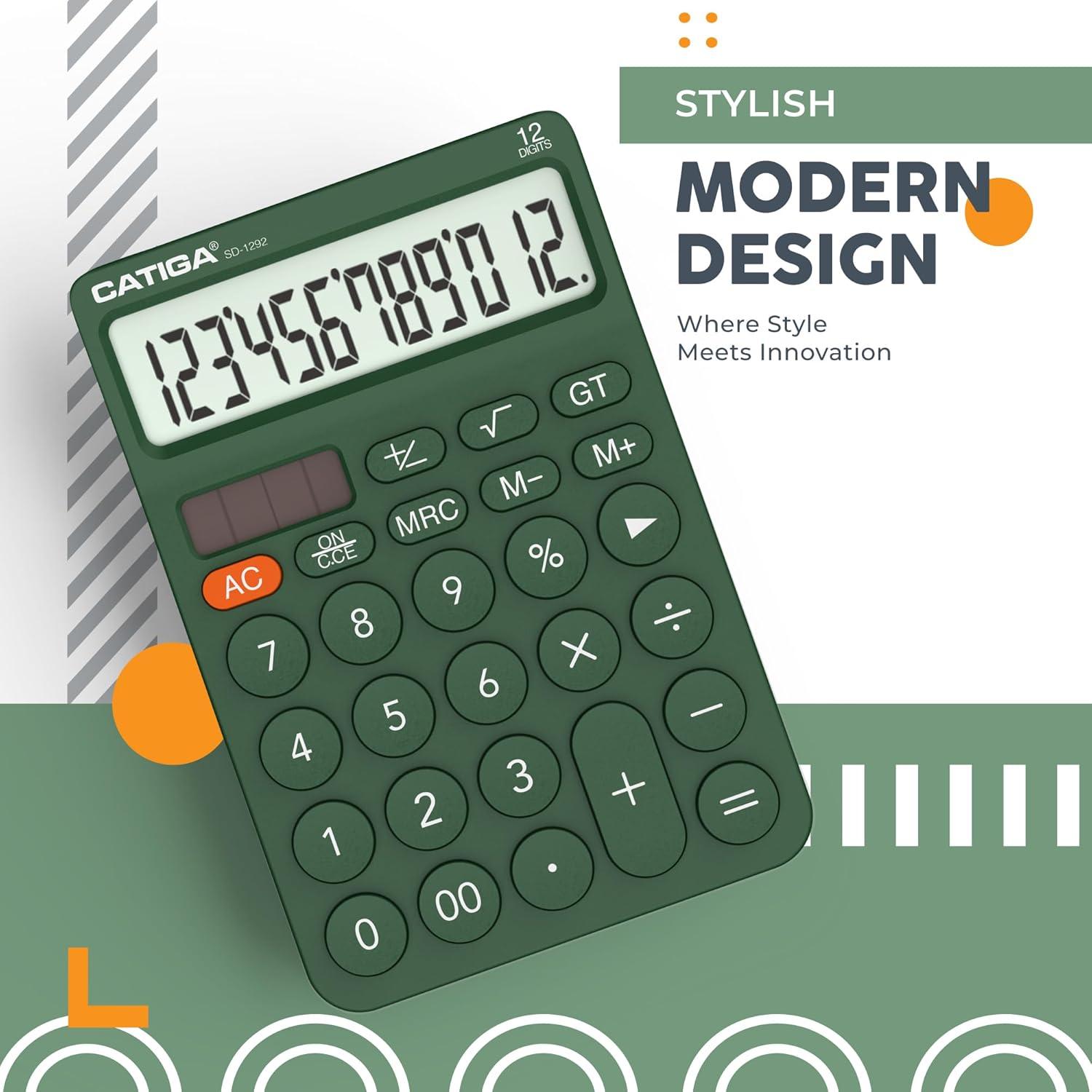 Calculadora de Escritorio CATIGA SD-1292 12 Dígitos Solar