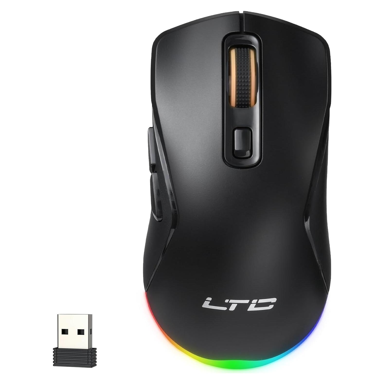 Ratón Inalámbrico Tri-Mode LTC GM025 12000 DPI RGB Ergonómico