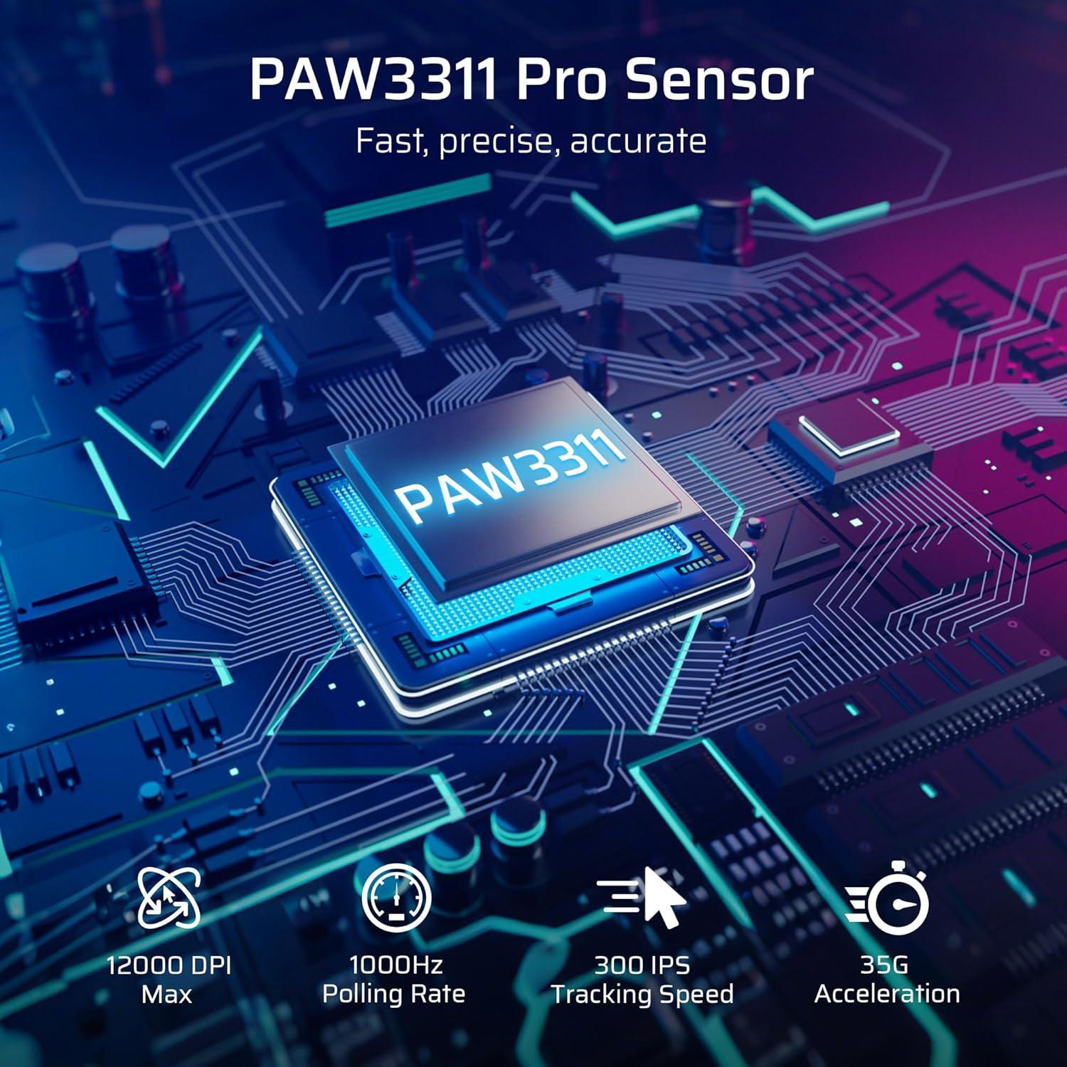 Ratón Inalámbrico Tri-Mode LTC GM025 12000 DPI RGB Ergonómico