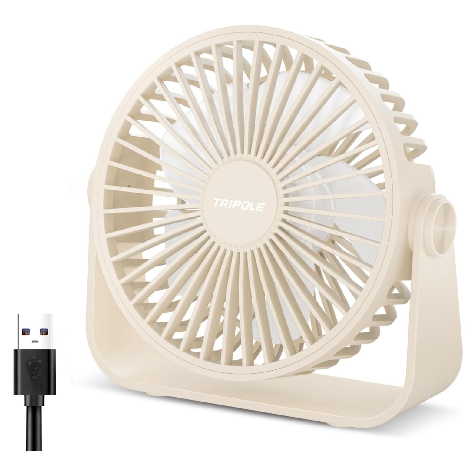 Ventilador de Escritorio USB TriPole KW36 3 Velocidades Beige