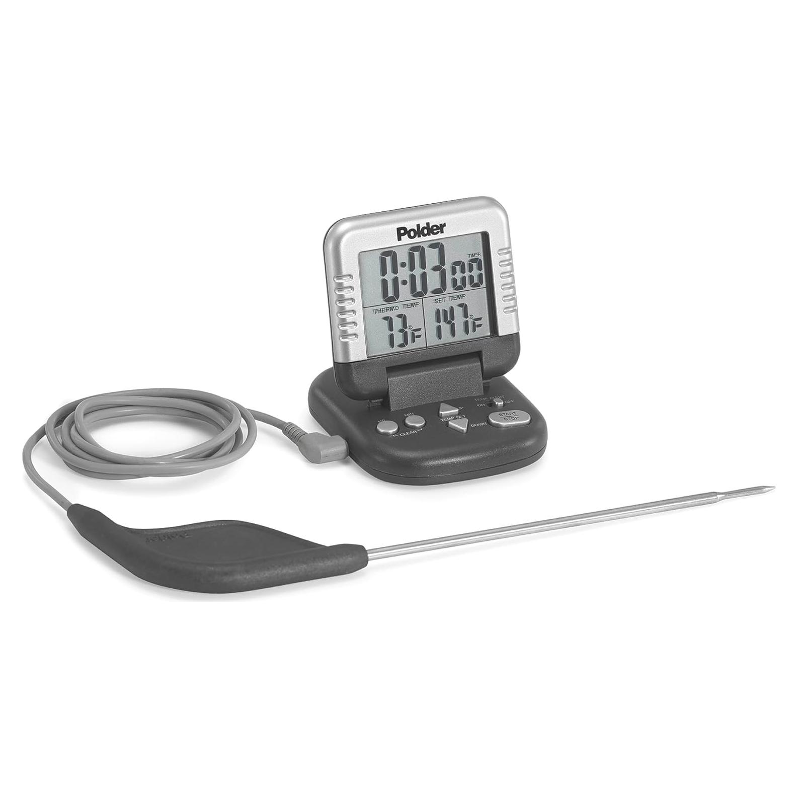 Termómetro Digital de Carne Polder THM-362-86 con Temporizador
