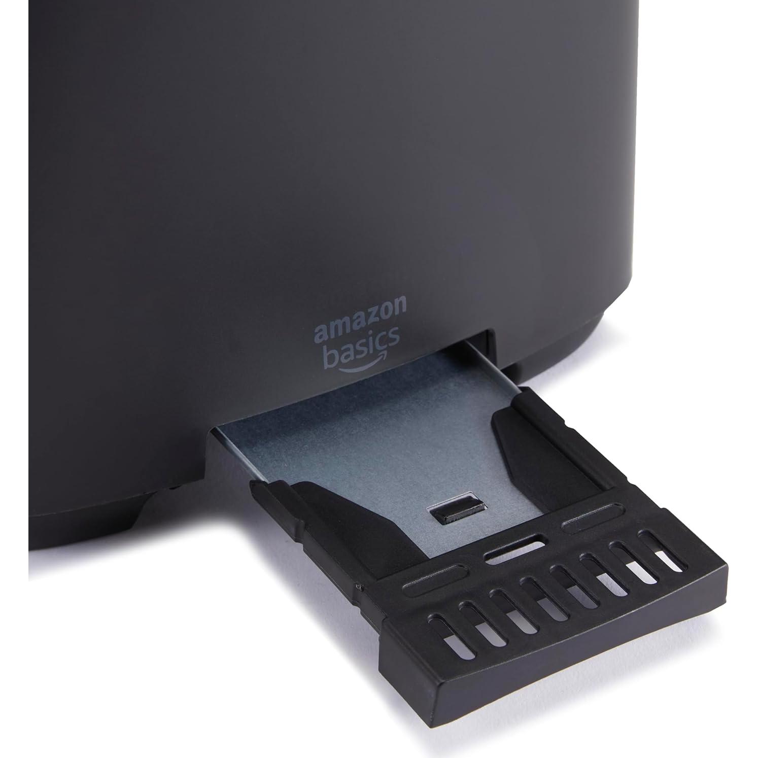 Tostadora 2 Rebanadas Amazon Basics 800W Negro y Plata