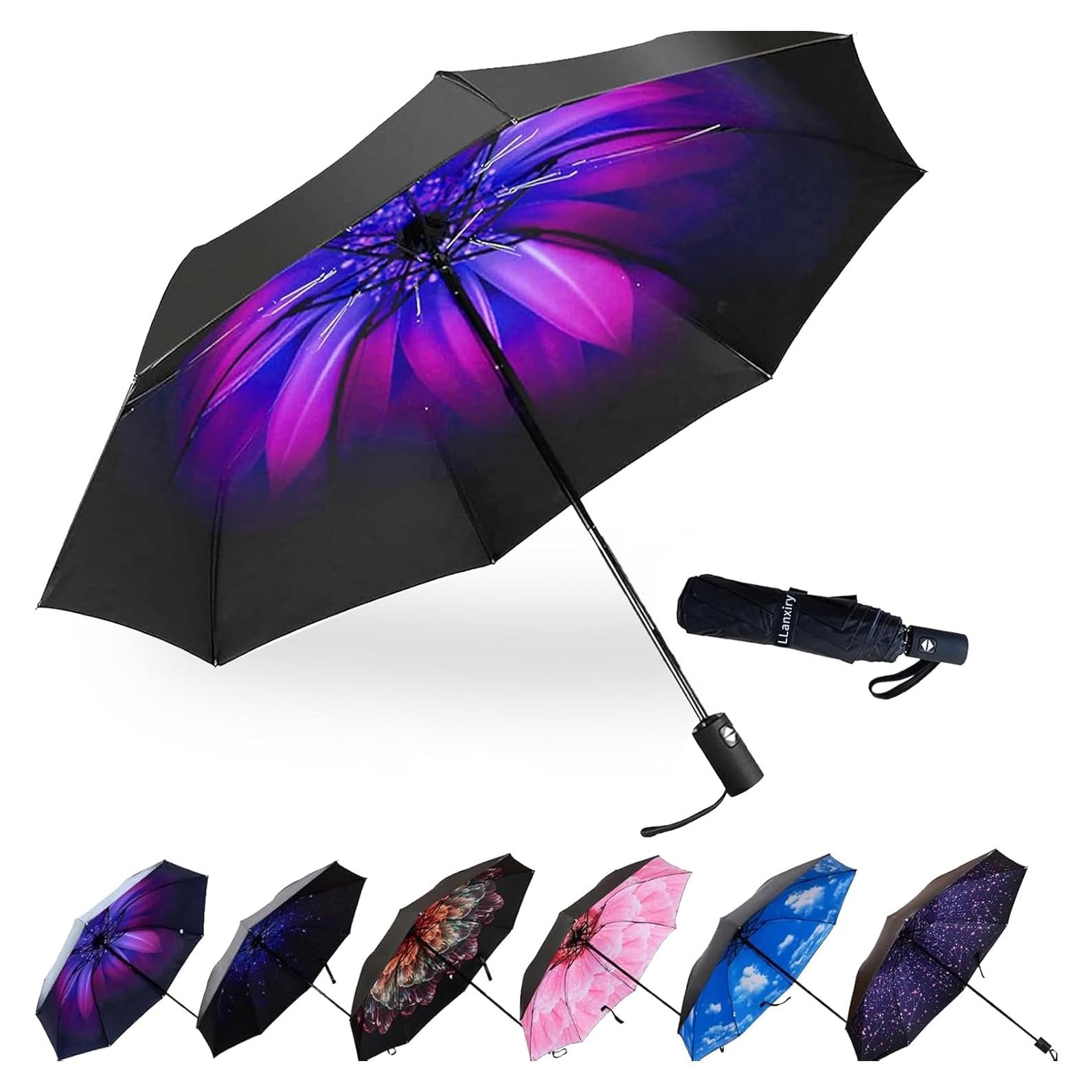 Paraguas Compacto LLanxiry a Prueba de Viento y Agua