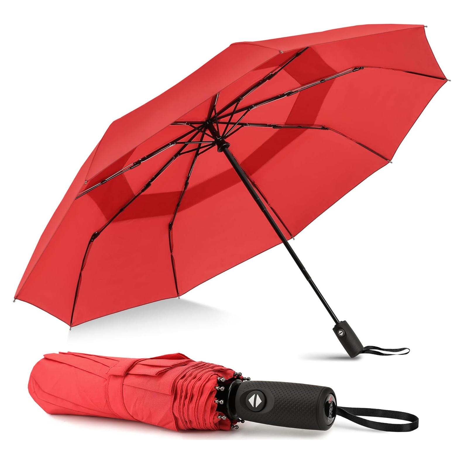 ZOMAKE Paraguas Compacto Automático 30 cm Rojo Resistente