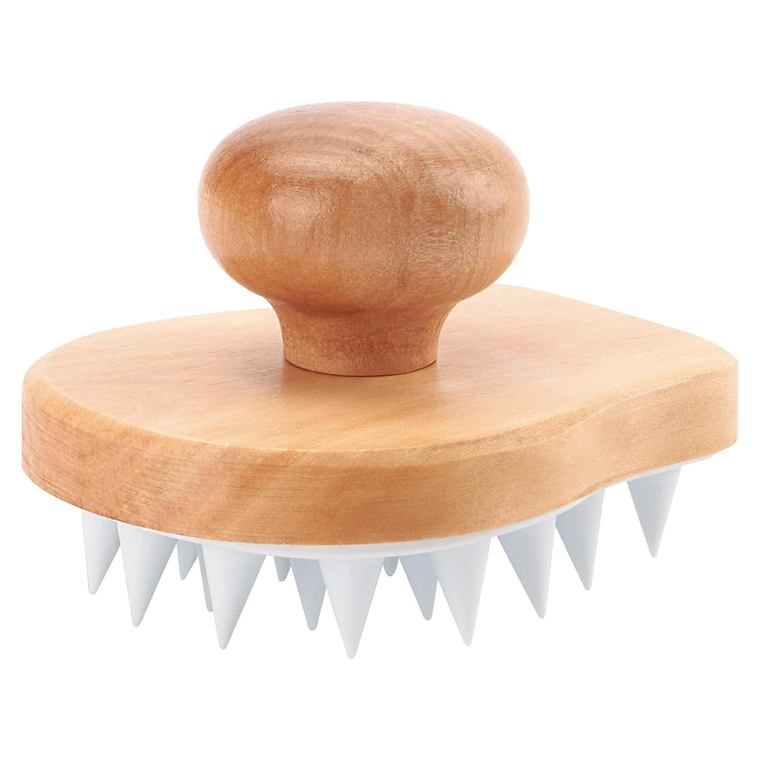 Cepillo Masajeador de Cuero Cabelludo HangerSpace Madera Blanco