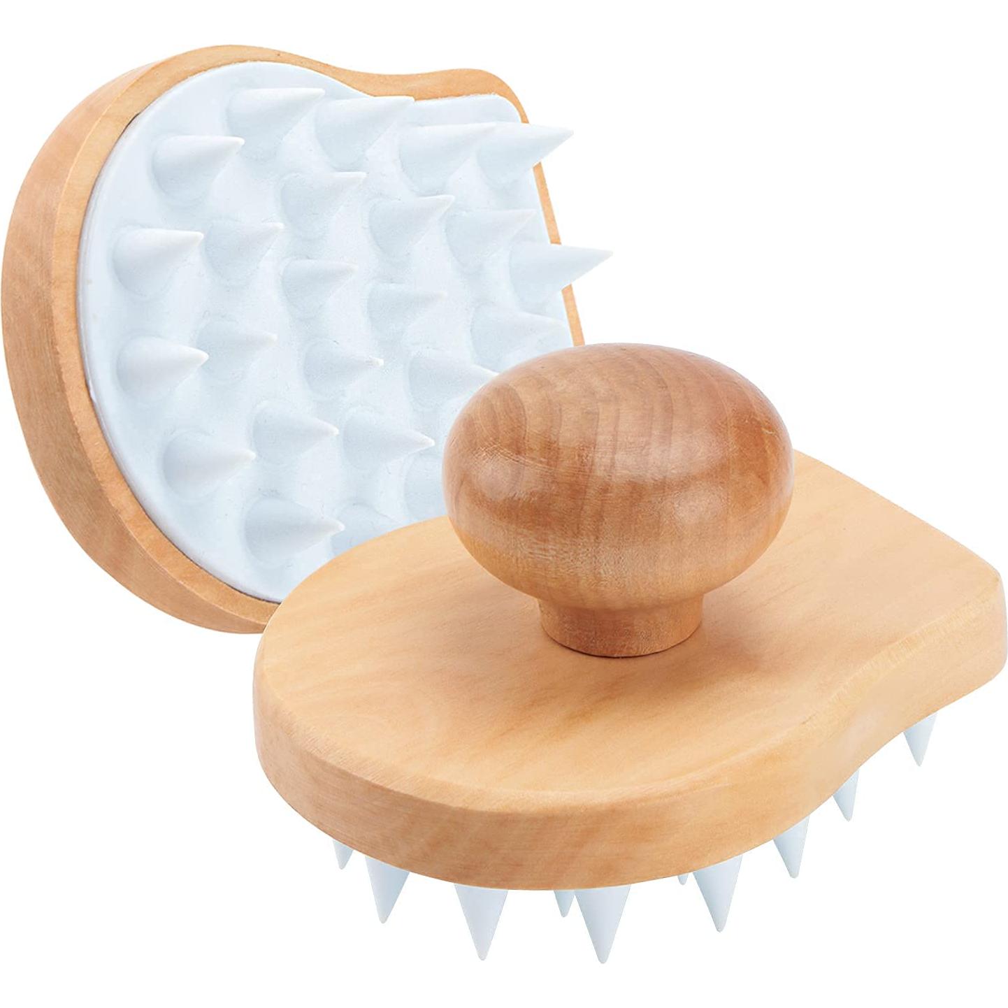 Cepillo Masajeador de Cuero Cabelludo HangerSpace Madera Blanco