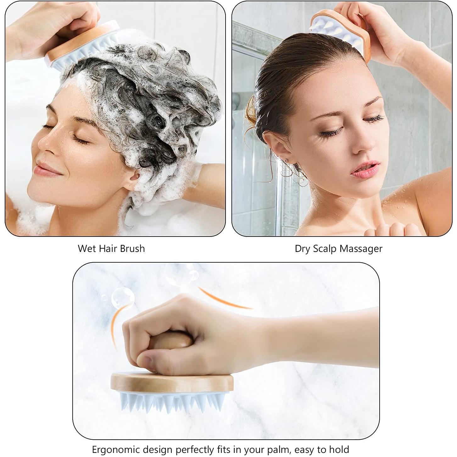 Cepillo Masajeador de Cuero Cabelludo HangerSpace Madera Blanco