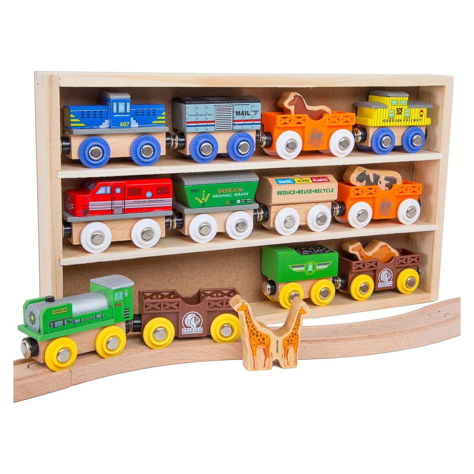 Tren de Madera ORBRIUM 12 Piezas Animales y Vagones
