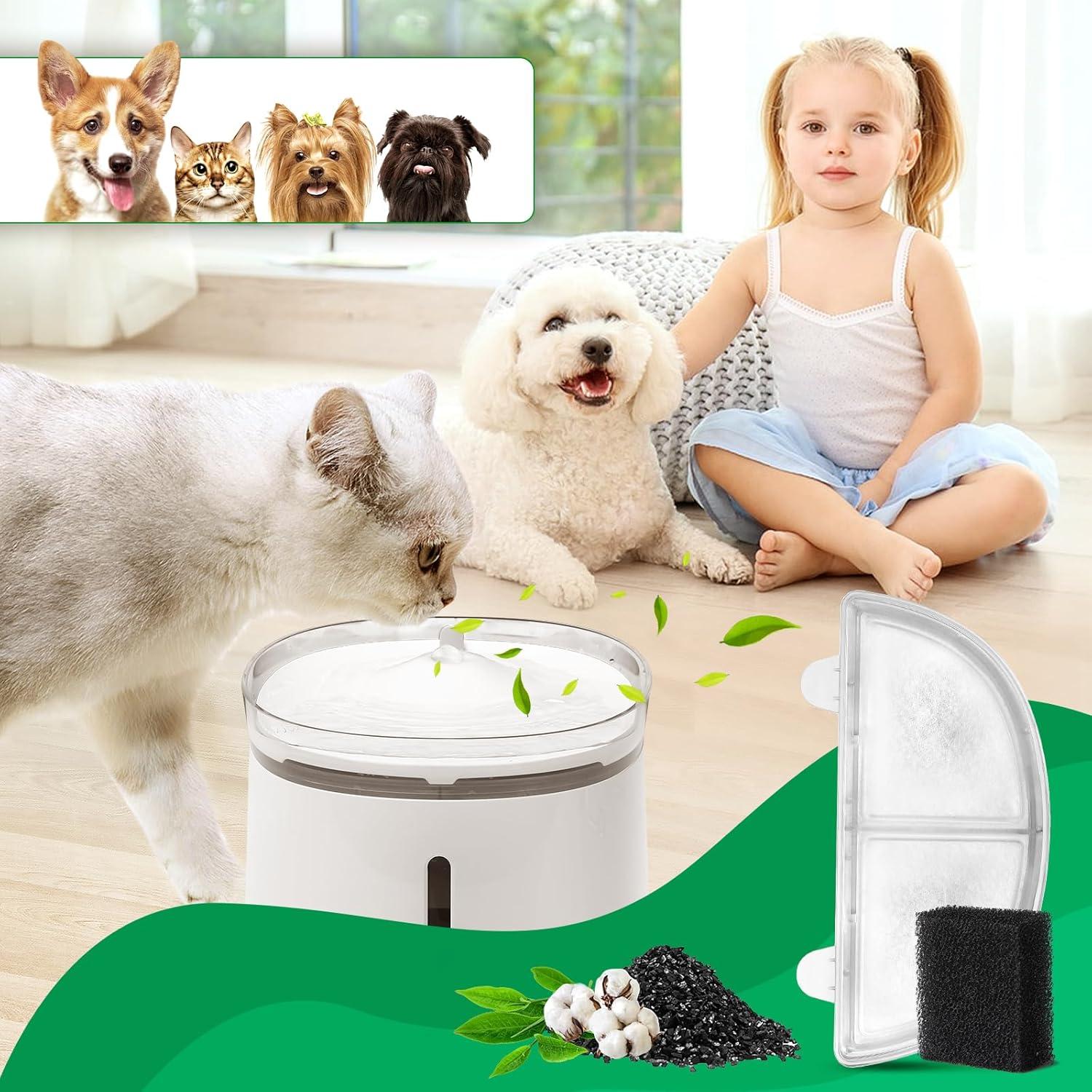 Paquete de 3 Filtros de Reemplazo ZEKIRY para Fuente de Agua Gatos