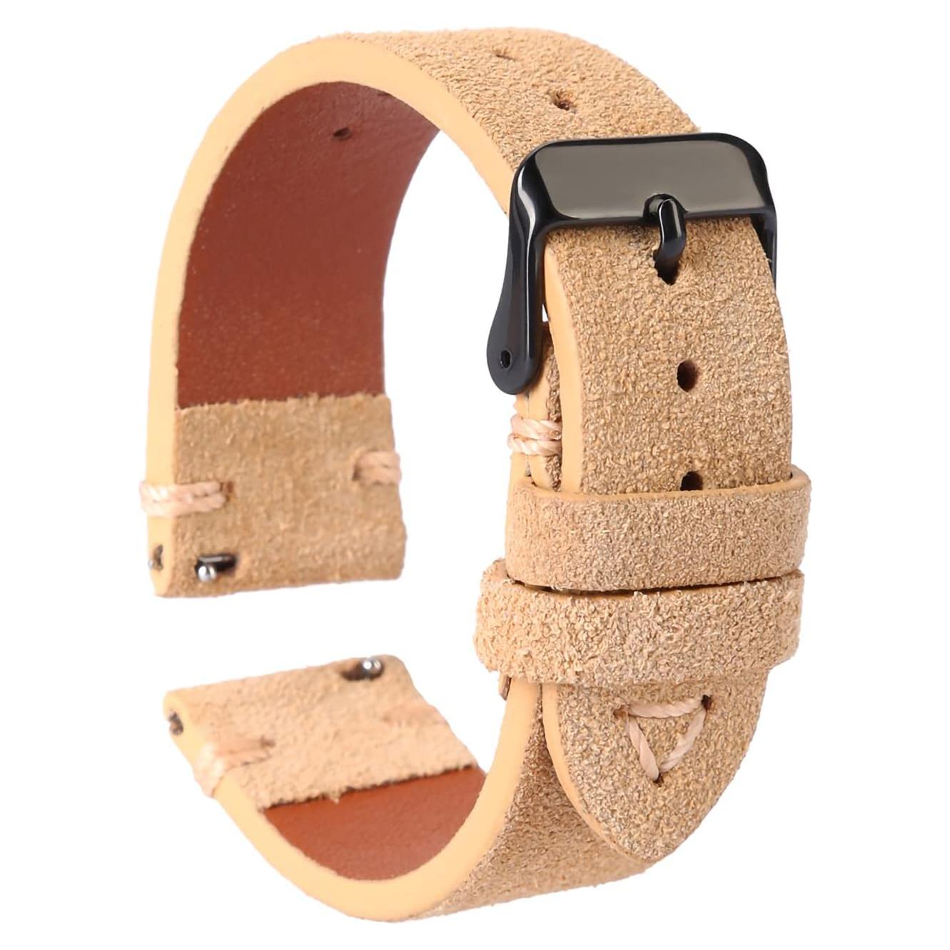 Correa de Reloj de Cuero Suede WOUKUP 18mm 19mm 20mm 21mm 22mm 24mm