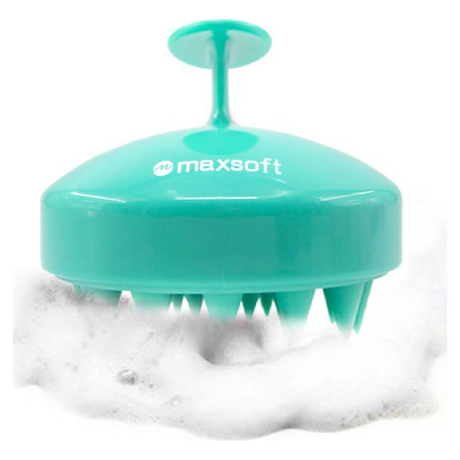 Cepillo Masajeador Cuero Cabelludo MAXSOFT Verde Claro
