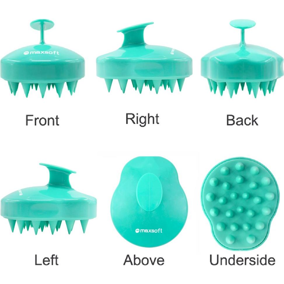 Cepillo Masajeador Cuero Cabelludo MAXSOFT Verde Claro