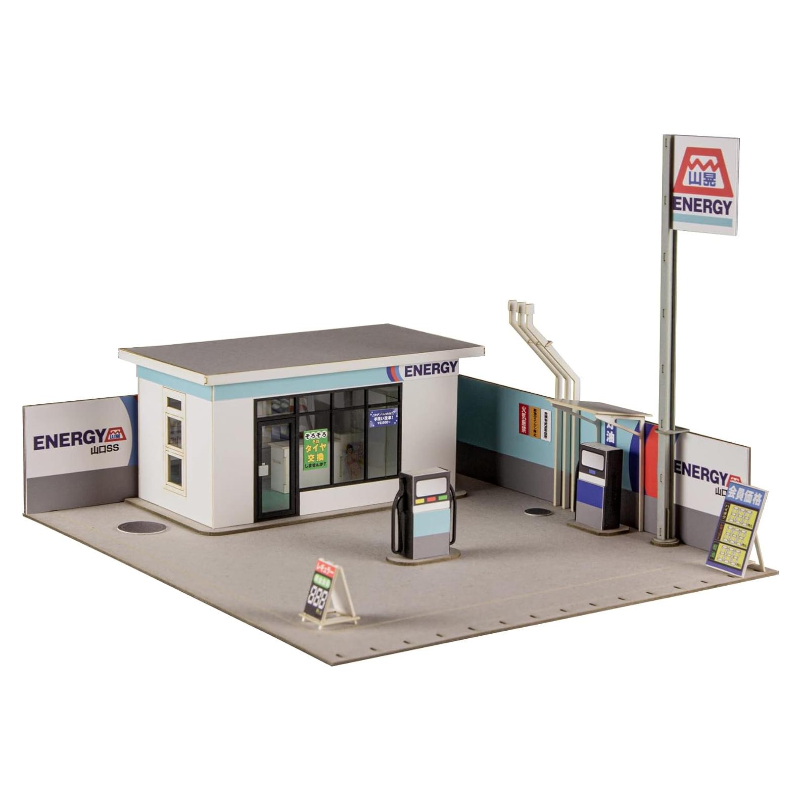 Kit Papercraft Gasolinera Escala 1:64 Plum Detalles Realistas