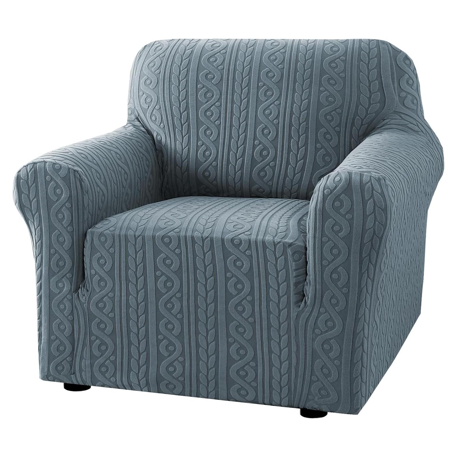 Fundas de Silla H.VERSAILTEX Estirables Jacquard Azul Piedra