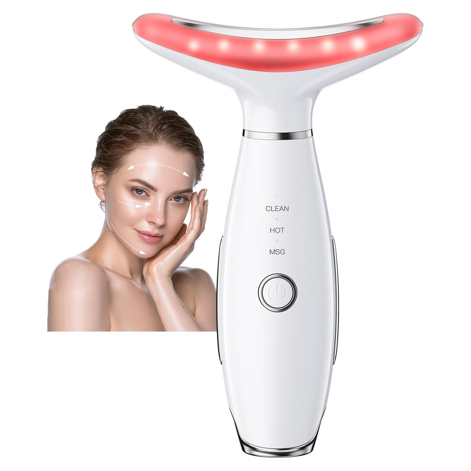 Masajeador Facial Gequip Portátil 3 Modos Cuidado Piel Blanco