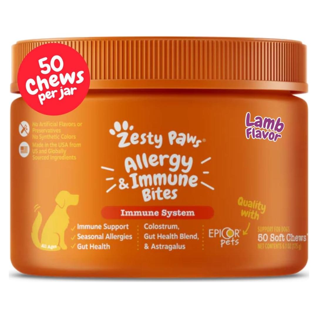 Masticables para Alergia de Perro Zesty Paws Cordero 50 Unidades