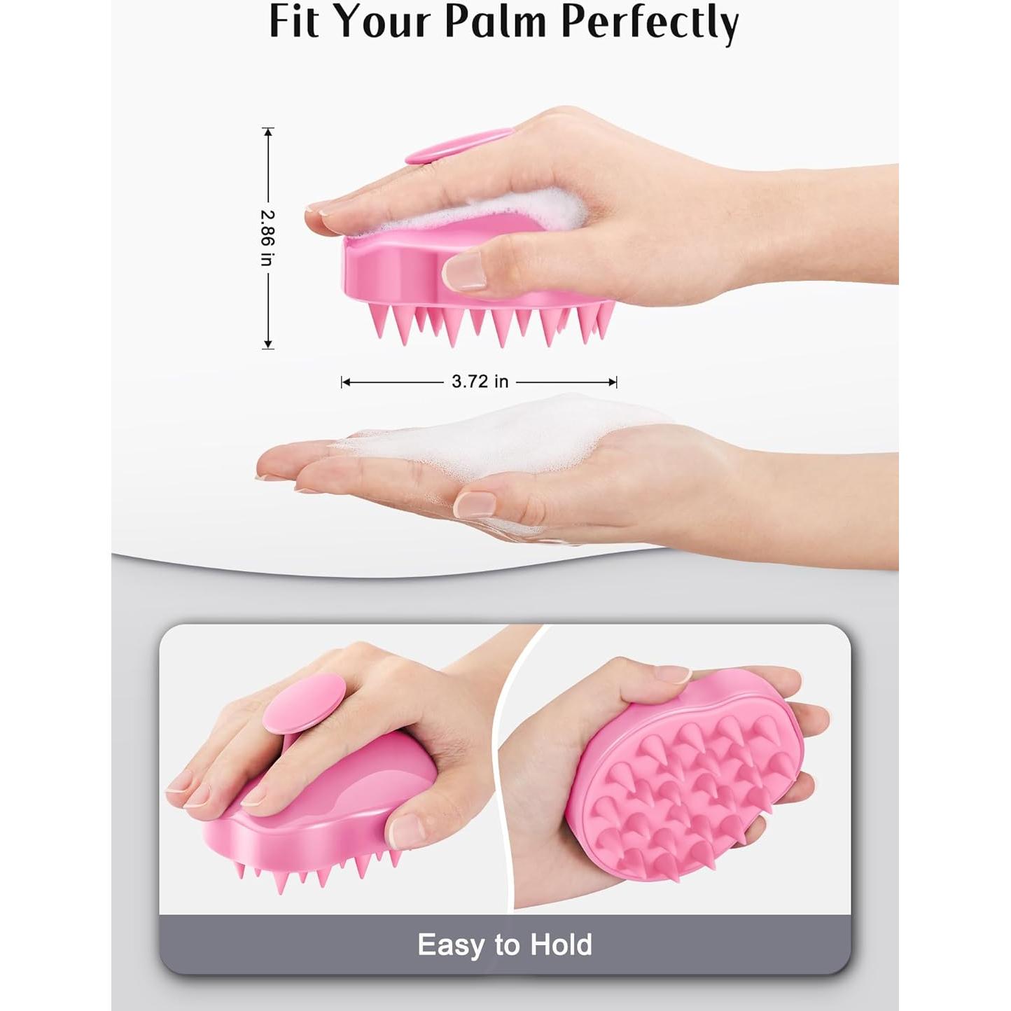 HEETA Cepillo Masajeador de Cuero Cabelludo 2 Pack Verde/Rosa