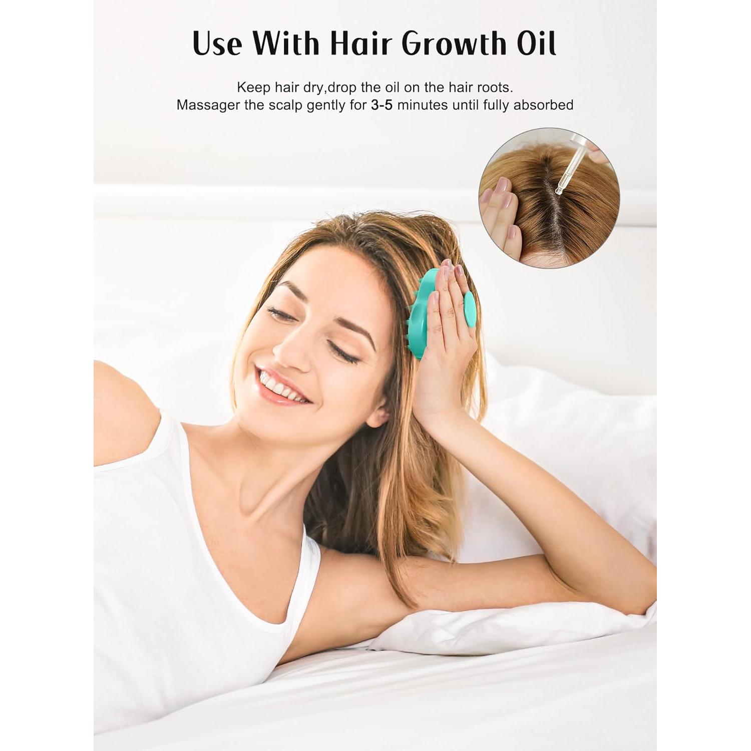 HEETA Cepillo Masajeador de Cuero Cabelludo 2 Pack Verde/Rosa