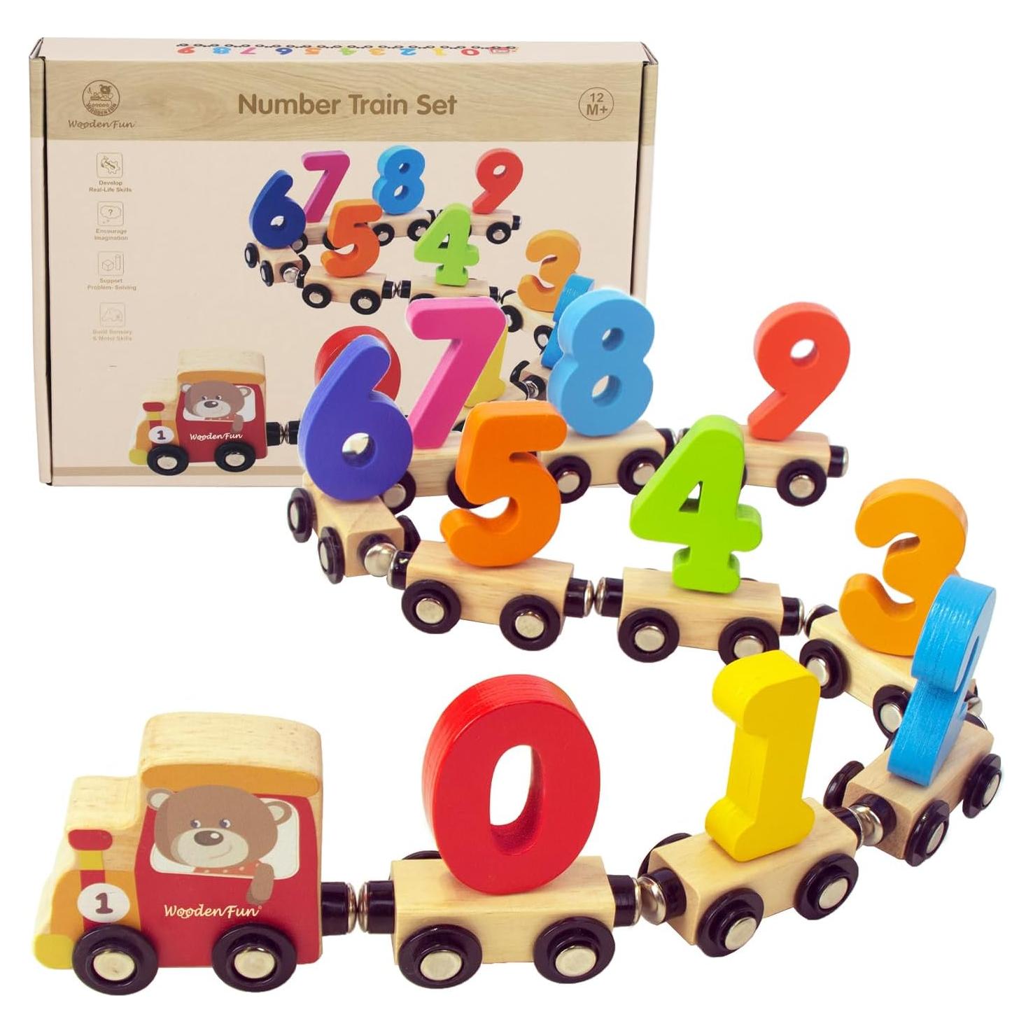 Juego de Tren de Números Woodenfun 29.97x21.5cm Rojo