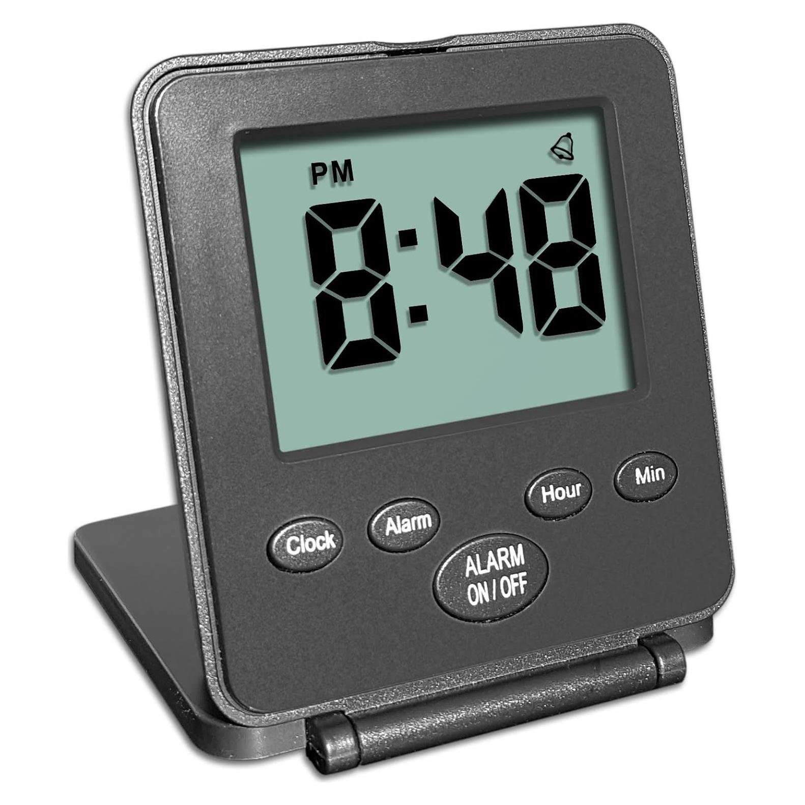 Reloj Despertador Digital de Viaje Travelwey Negro Simple