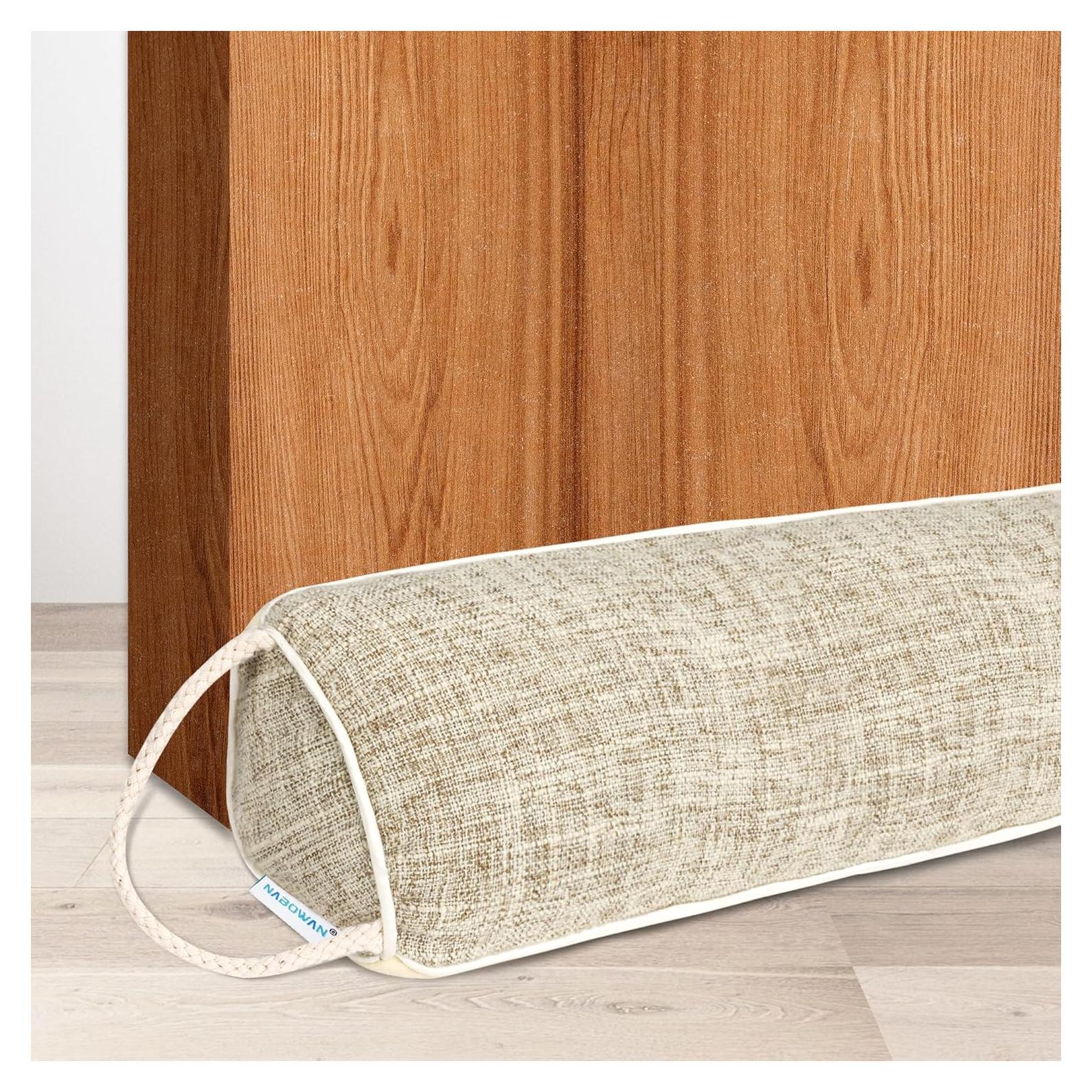 NABOWAN 30" Weighted Under Door Draft Stopper -Triangular Door Draft Blocker with Hook Loops for Easy Install, Save Energy, Home Room Essentials