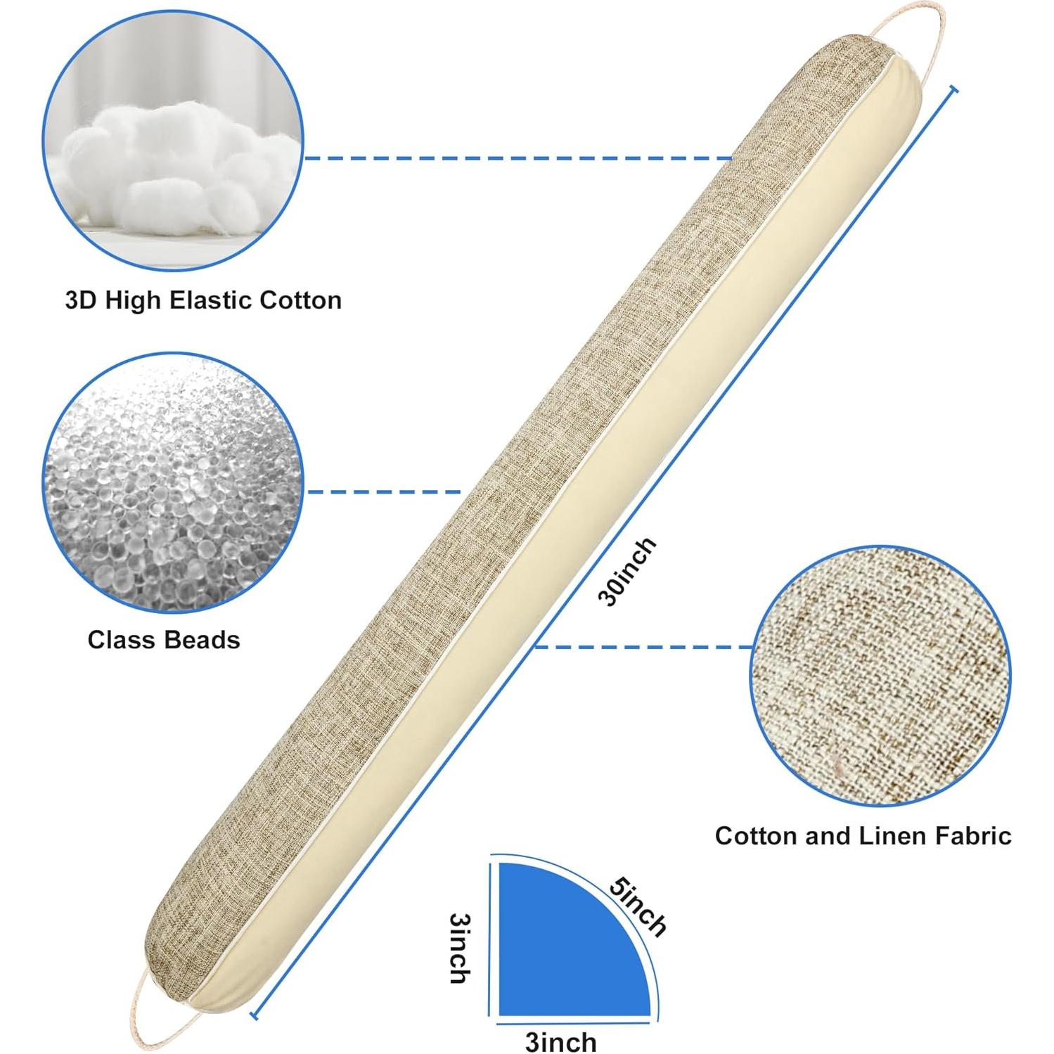 NABOWAN 30" Weighted Under Door Draft Stopper -Triangular Door Draft Blocker with Hook Loops for Easy Install, Save Energy, Home Room Essentials