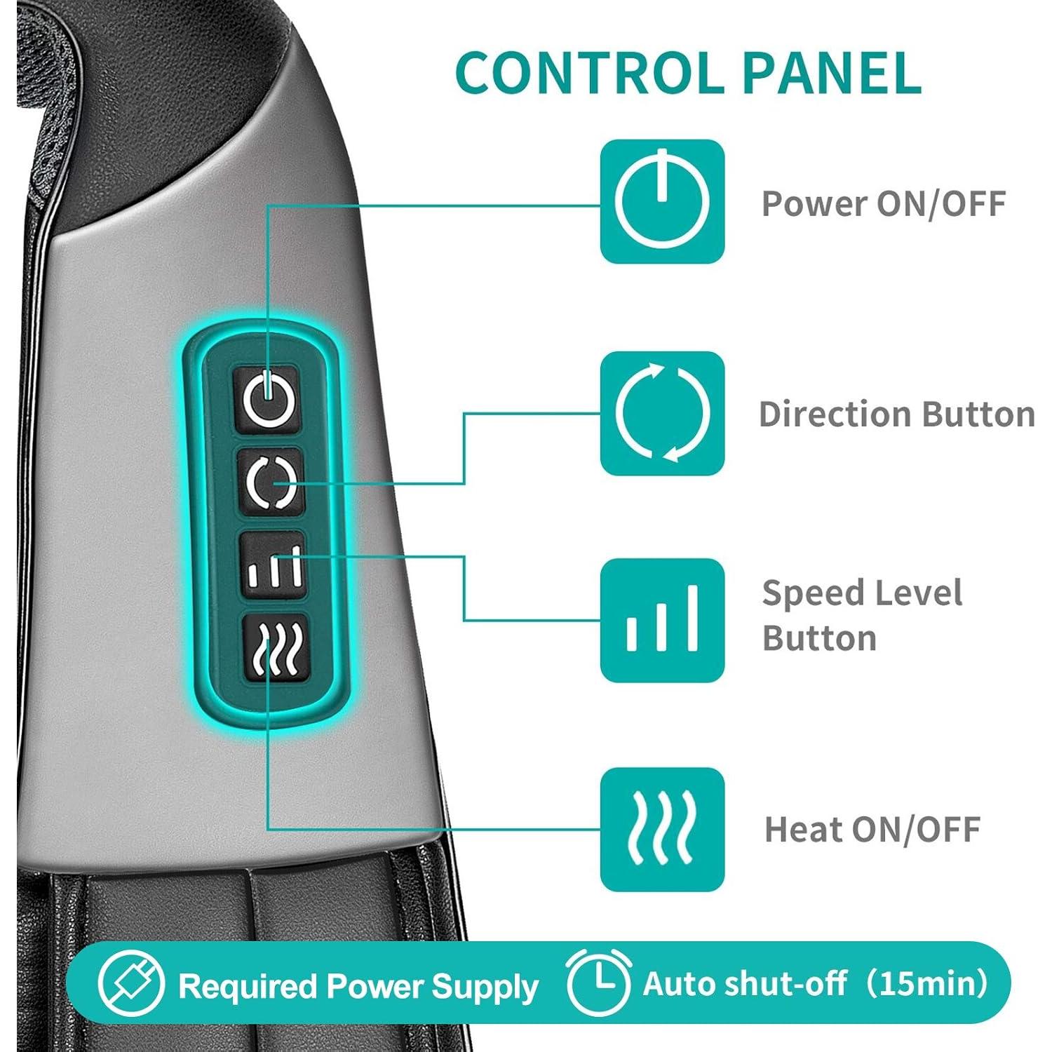 Masajeador de Cuello Nekteck LMS-801 3D con Calor Relajante