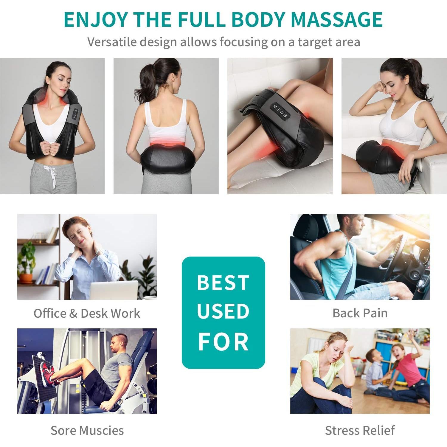 Masajeador de Cuello Nekteck LMS-801 3D con Calor Relajante