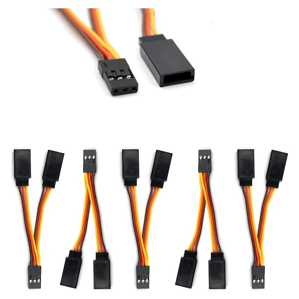 5 Cables Y Servo Futaba 10cm Macho a Hembra para RC