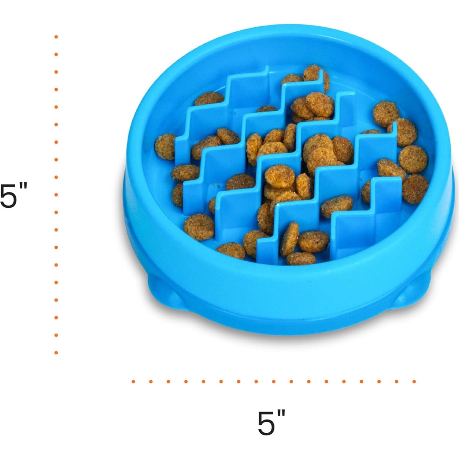 Tazón de Alimentación Lenta para Gatos Outward Hound Azul