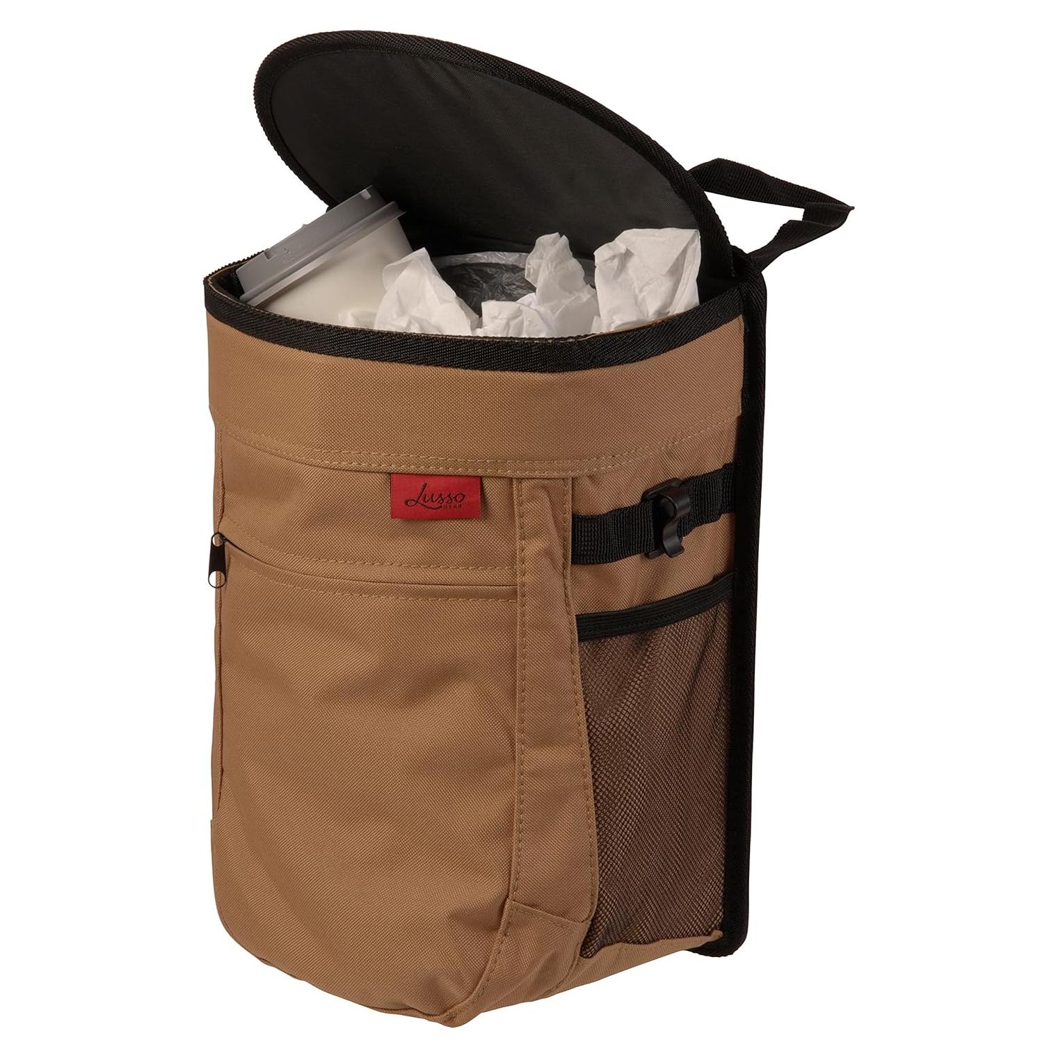 Basurero para Auto Lusso Gear 9.5L Beige Impermeable