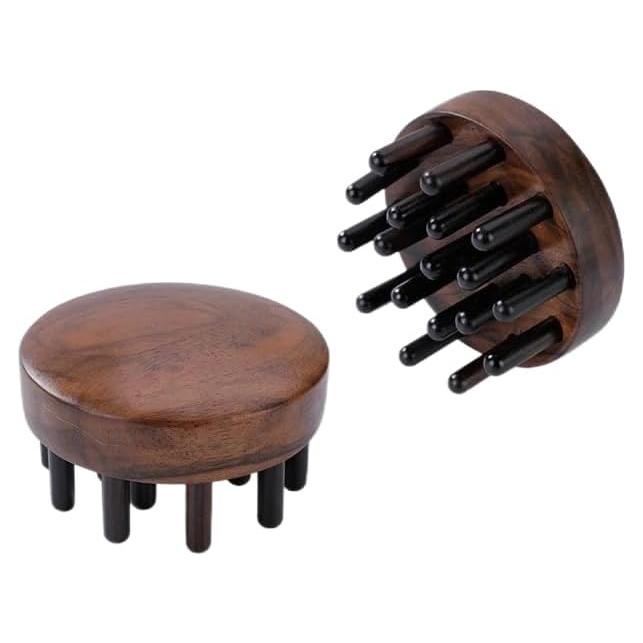 Peine de Madera Sanlusan Circular 18 Dientes para Masaje