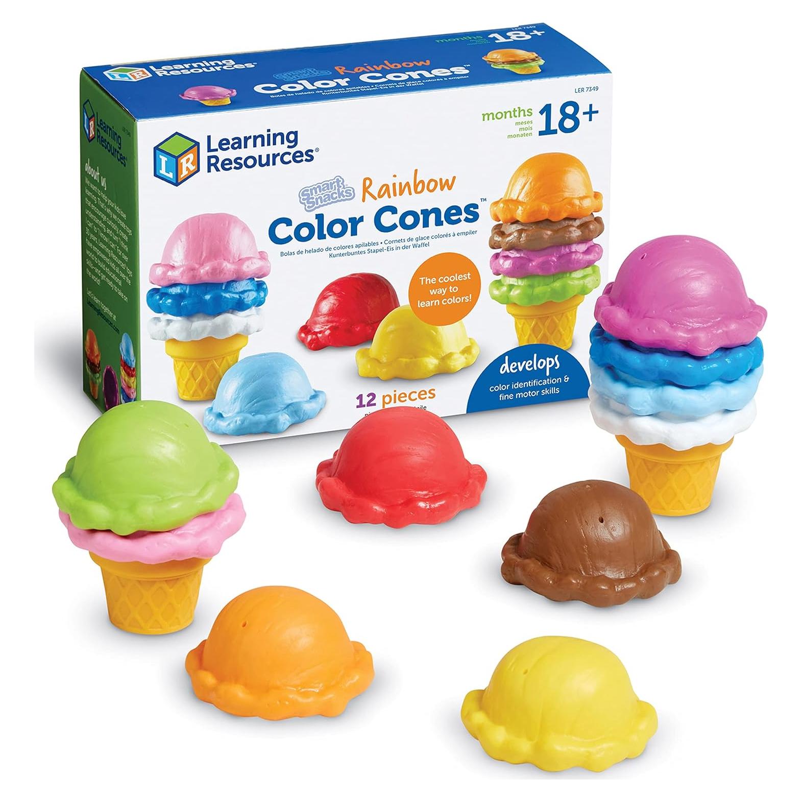 Learning Resources Conos de Color Arcoíris - 12 Piezas