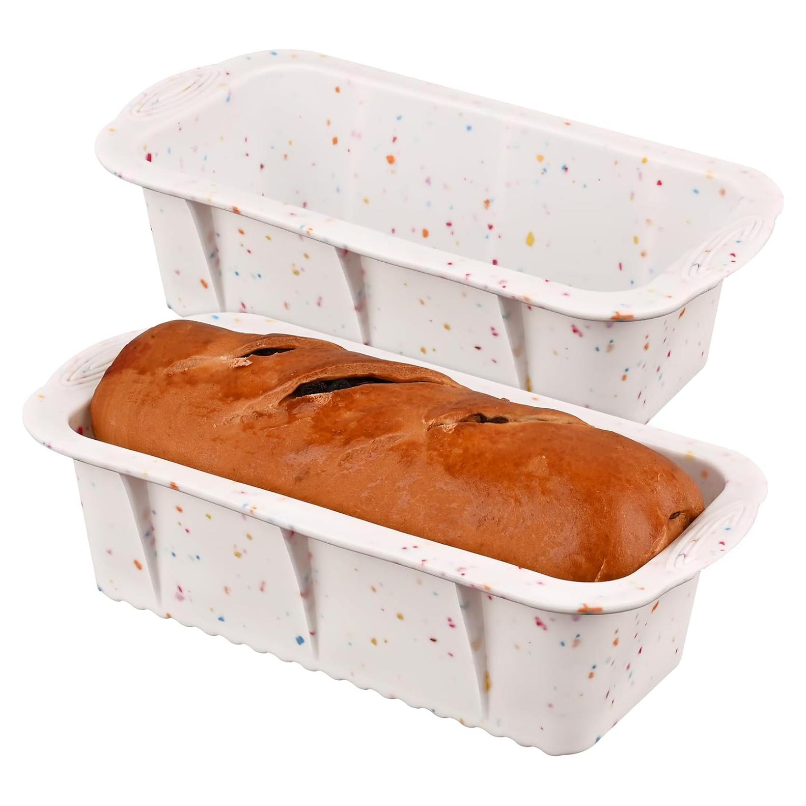 Moldes de Pan de Silicona Sakolla 2 Pcs Antiadherente Confeti