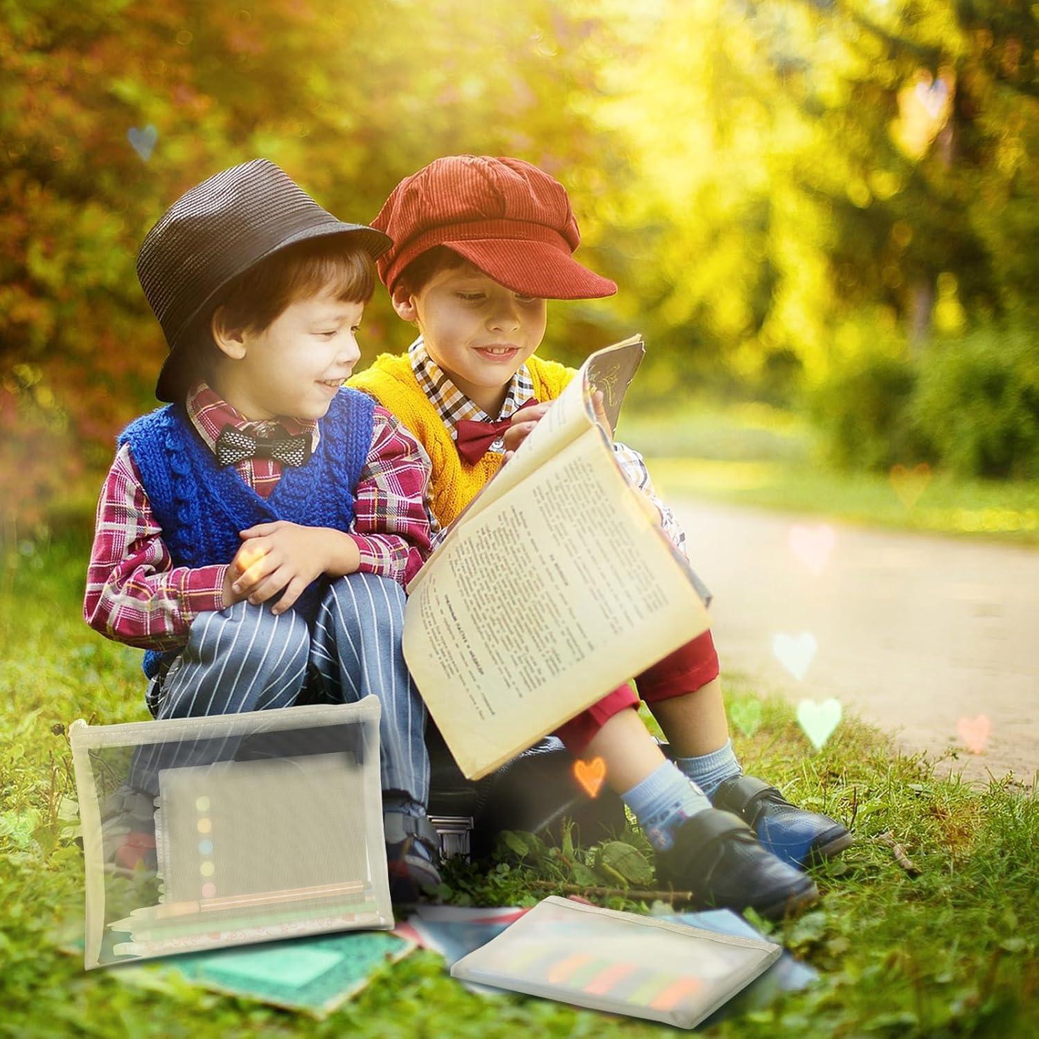 Boao 6 Bolsas de Maquillaje de Malla Organizador Beige