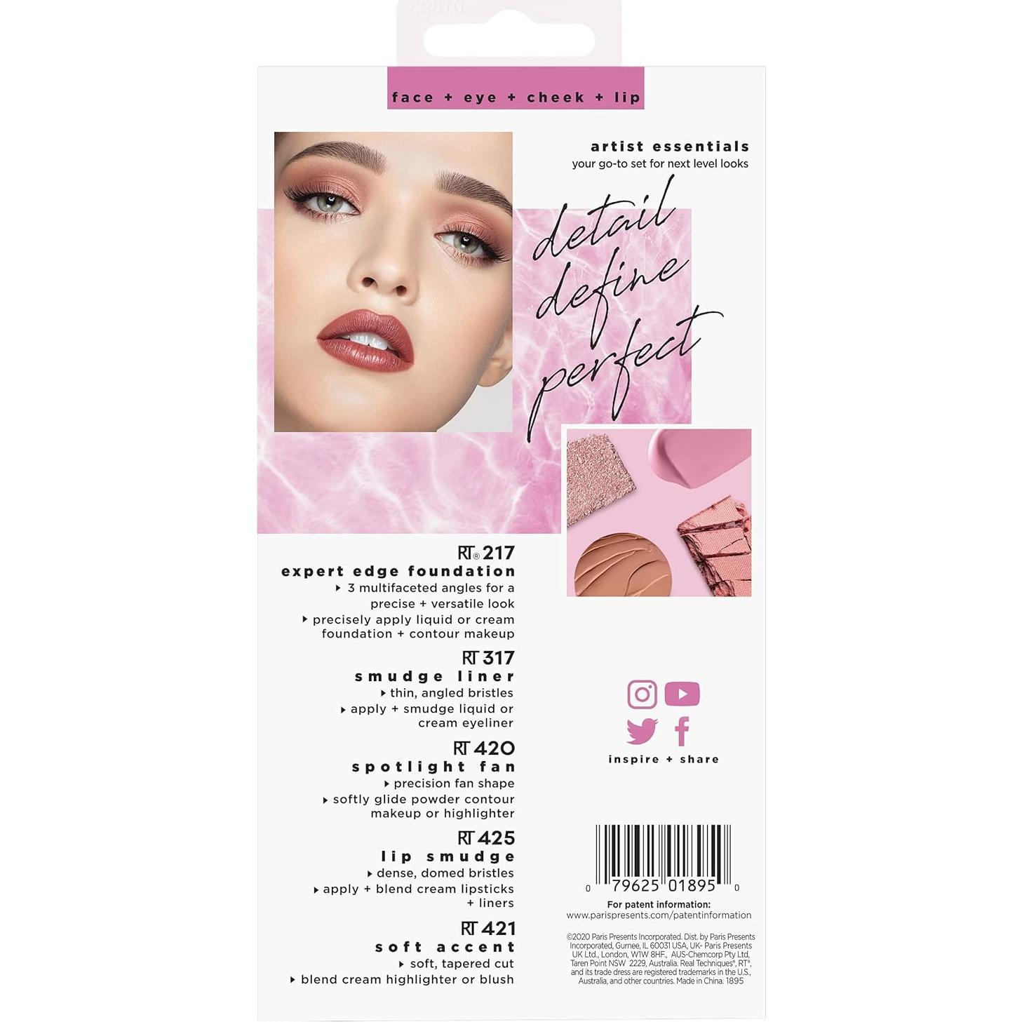 Conjunto de Brochas de Maquillaje Real Techniques 5 Piezas