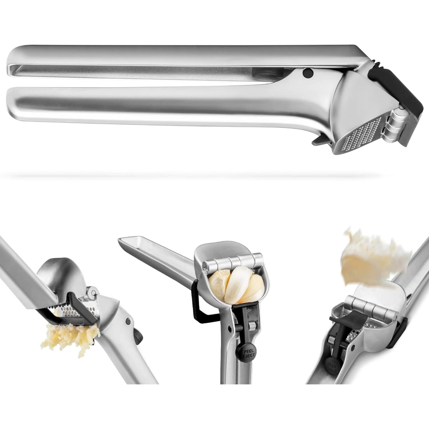 Prensa de Ajo Dreamfarm Garject 2-en-1 Zinc Negro