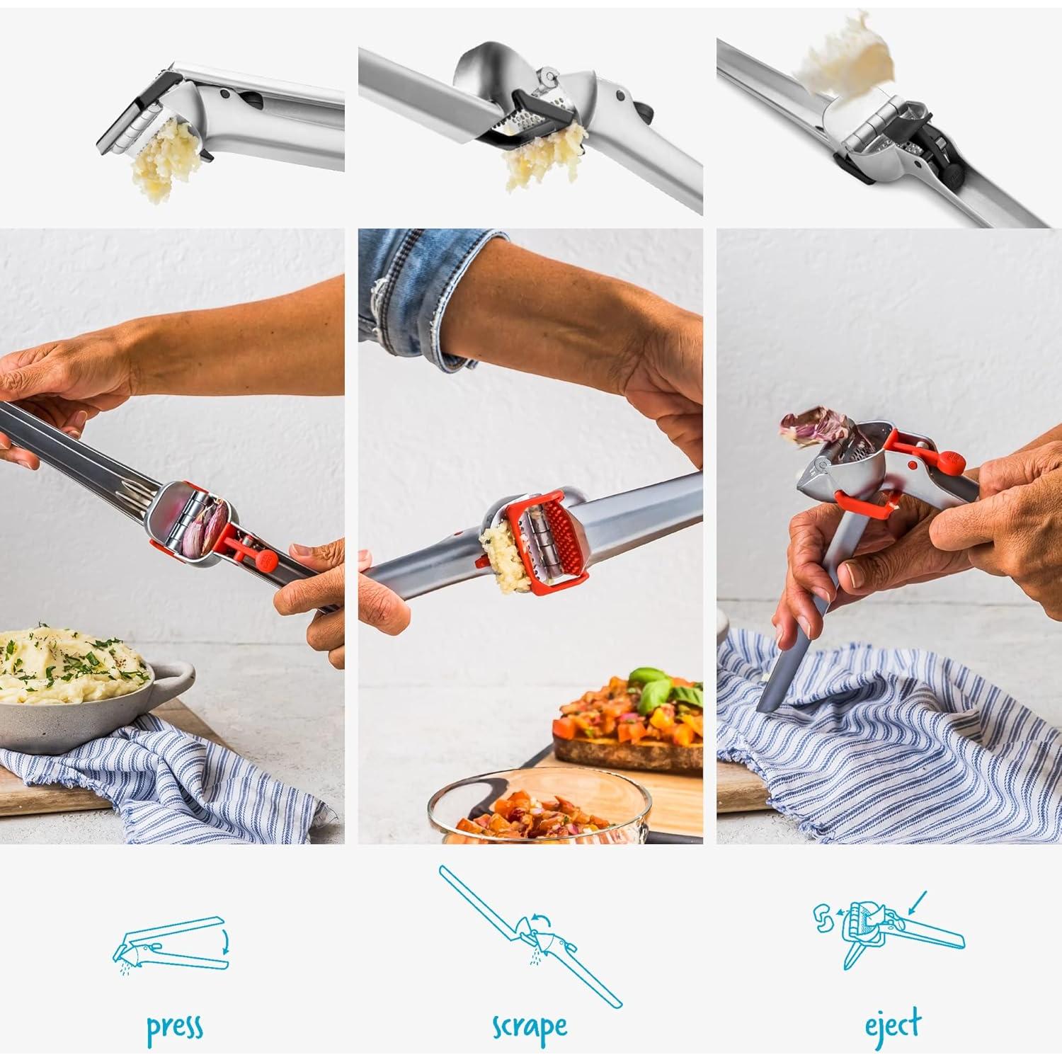 Prensa de Ajo Dreamfarm Garject 2-en-1 Zinc Negro