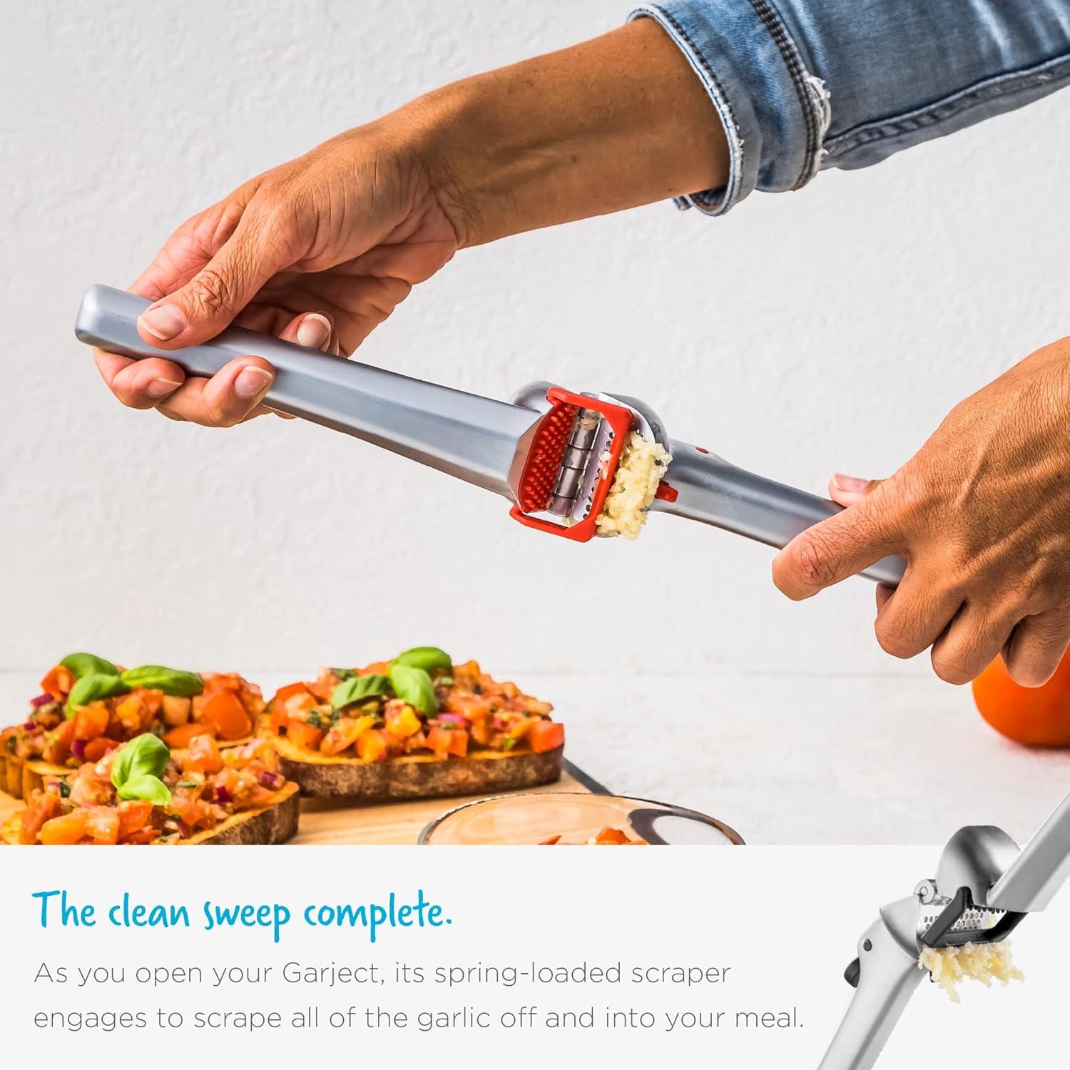 Prensa de Ajo Dreamfarm Garject 2-en-1 Zinc Negro